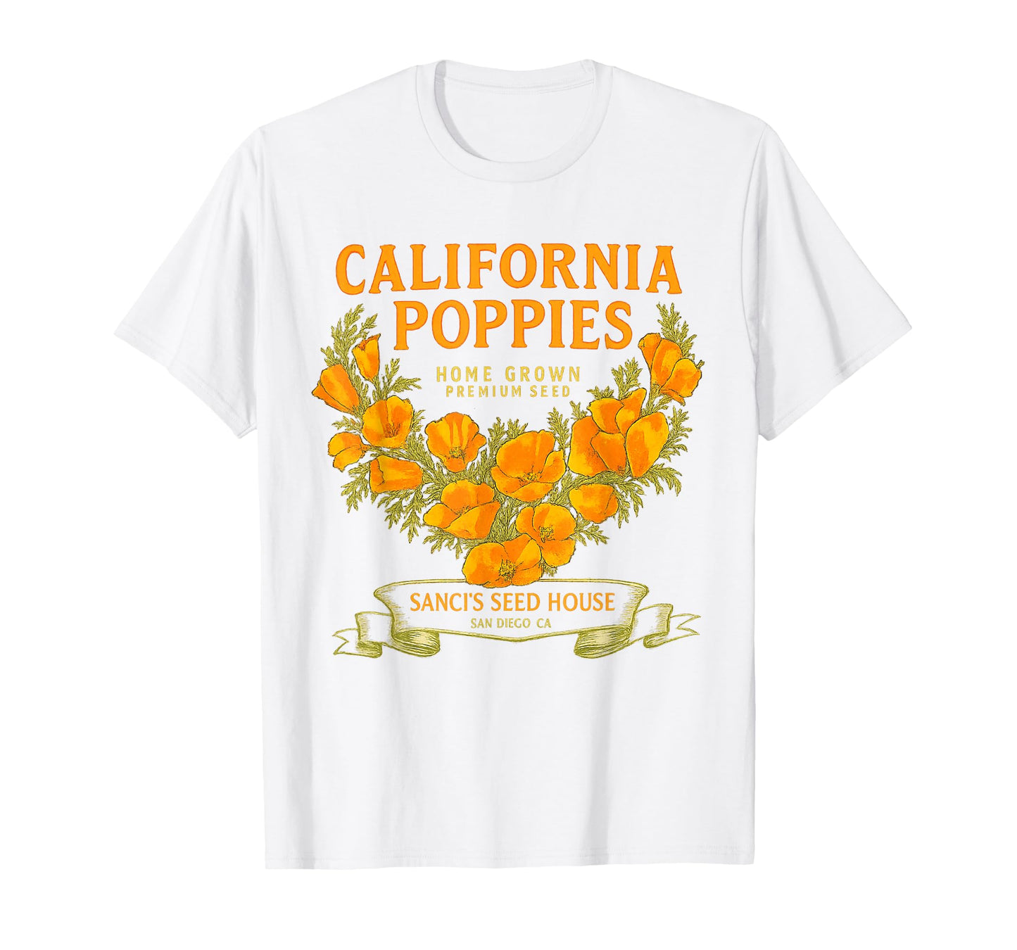 California Poppies Vintage Tee California Poppy Flowers T-Shirt