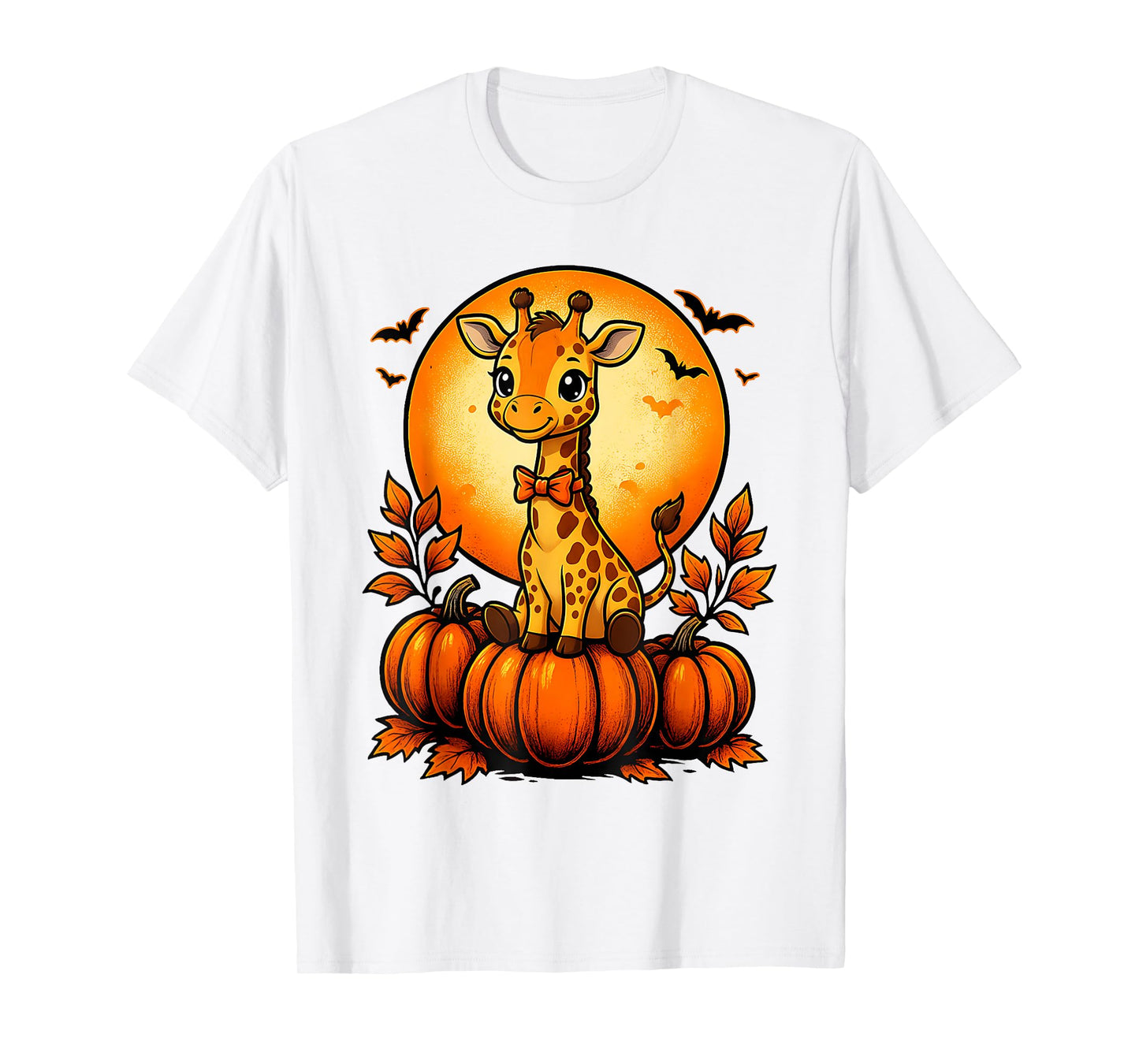 Retro Giraffe Lovers Pumpkin Halloween Fall Autumn Season T-Shirt