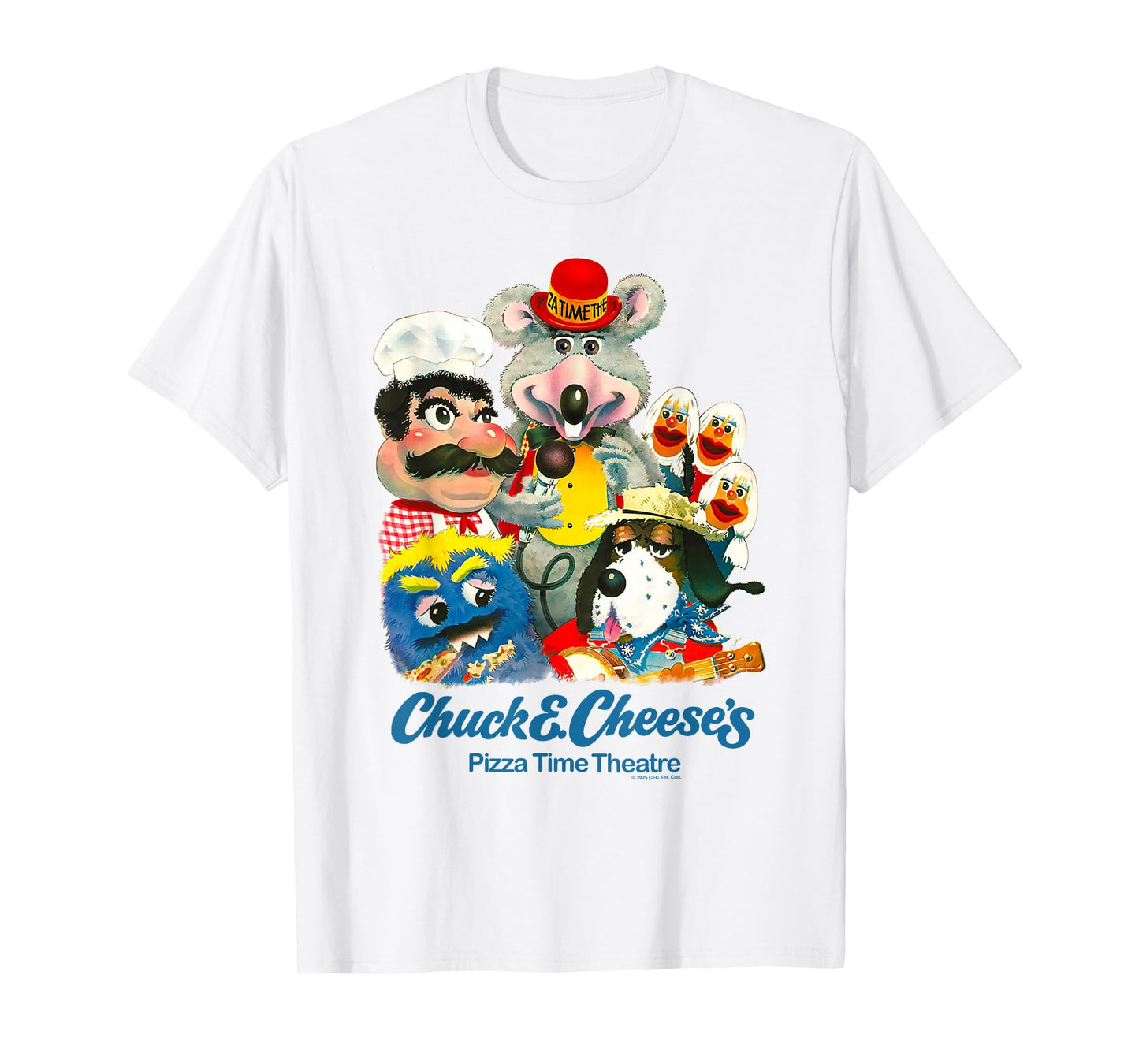 Chuck E. Cheese's Pizza Time Theater Retro Group Painting T-Shirt