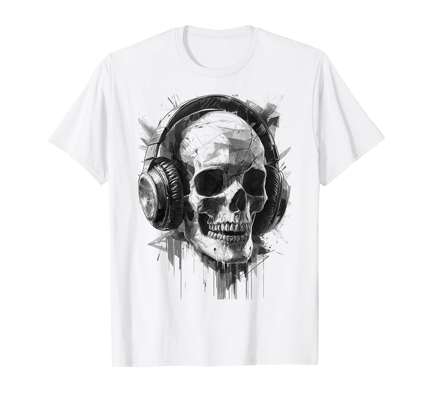 Skull with Headphones | Minimalist Design | Graphic T-Shirt