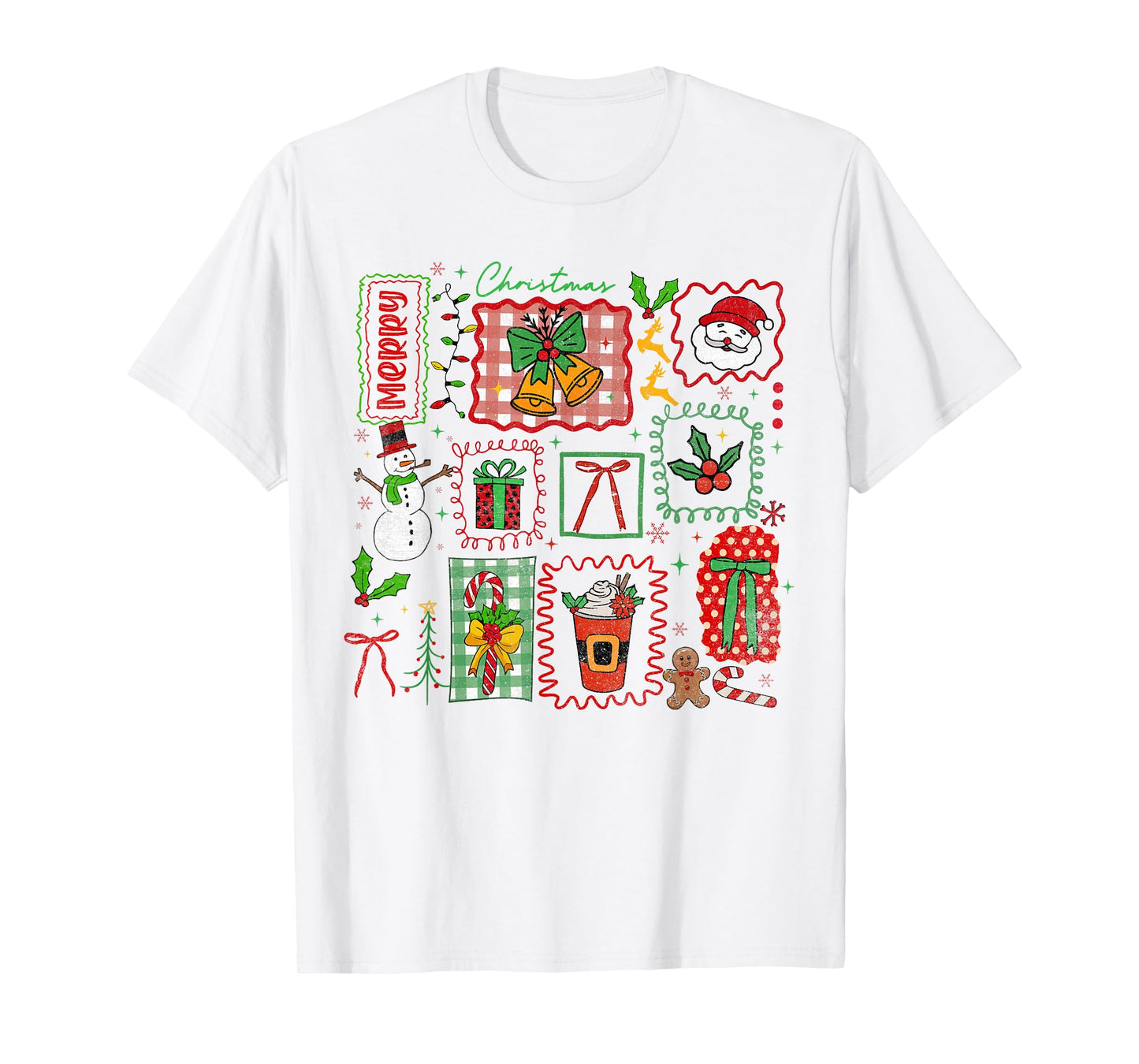 Merry Christmas Bow Coquette Preppy Cute Xmas Women Kids T-Shirt