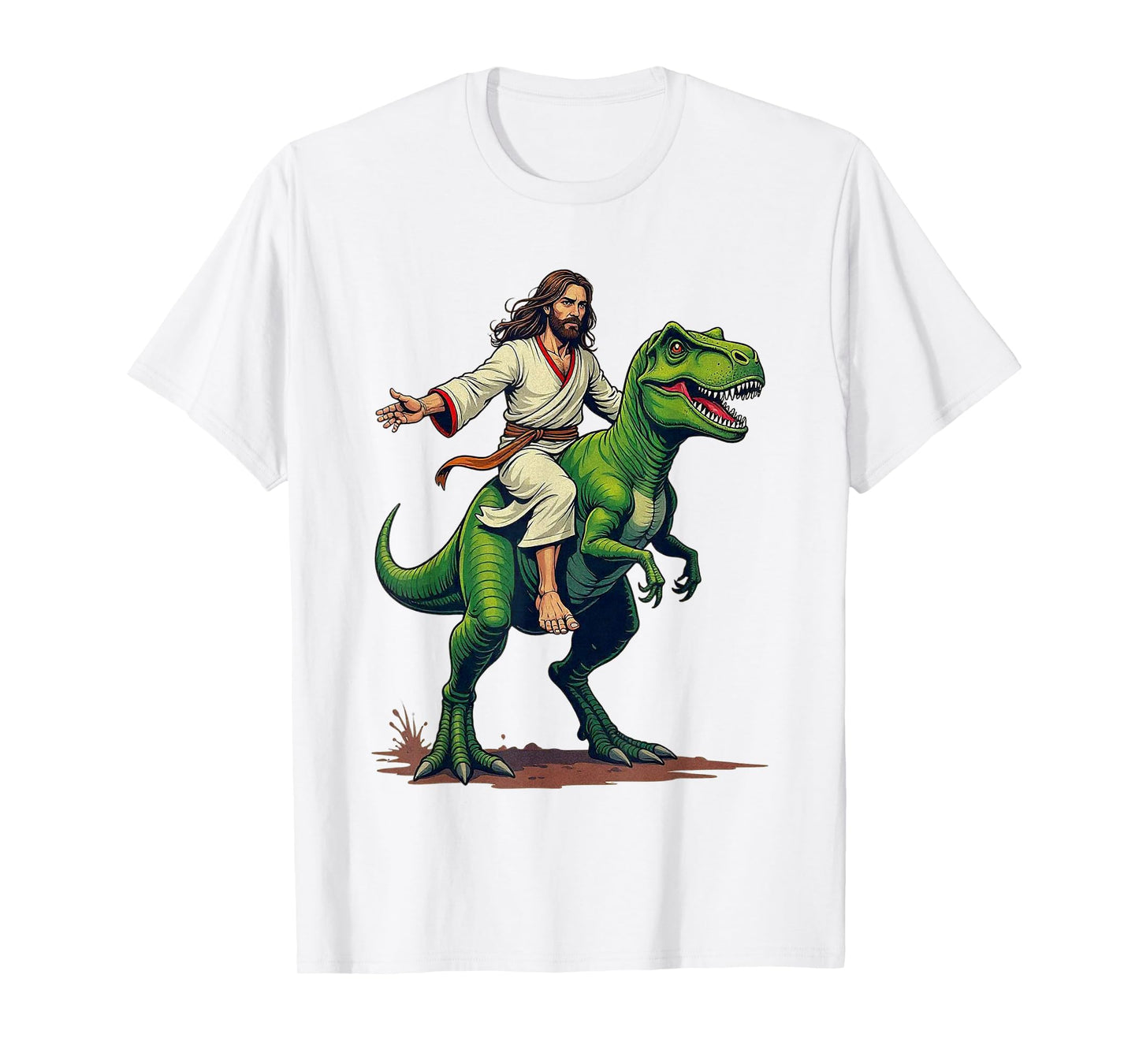 Epic Jesus Riding a T-Rex - Dinosaur T-Shirt