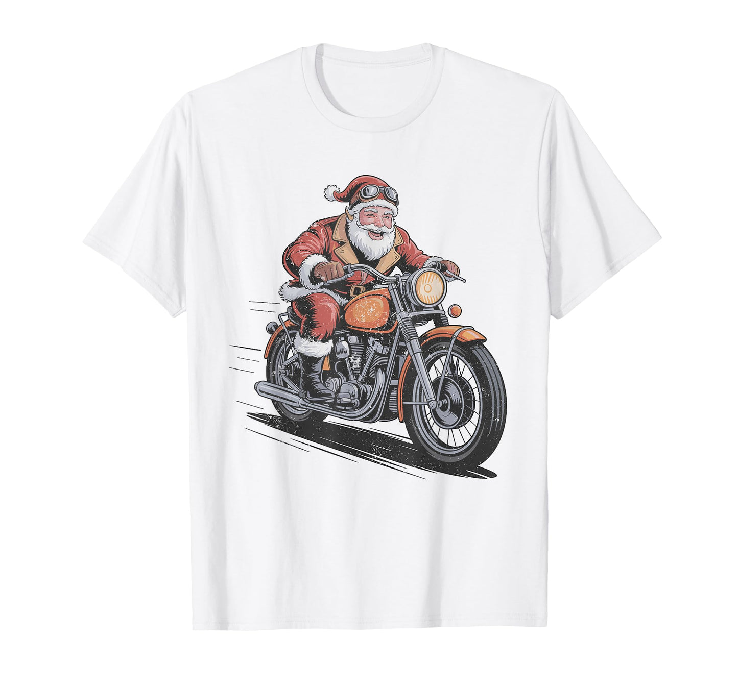 Santa Riding Motorcycle Christmas Holiday Vintage 90s T-Shirt
