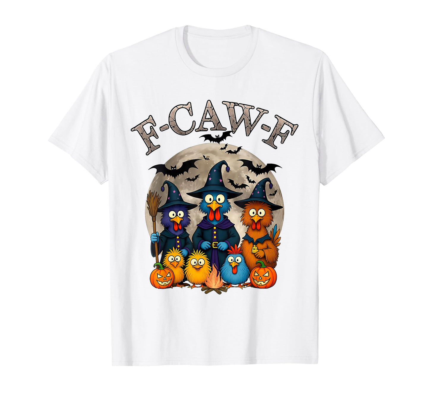 Halloween Witch Funny F-Caw-F Chicken FCAWF Chicken Meme T-Shirt