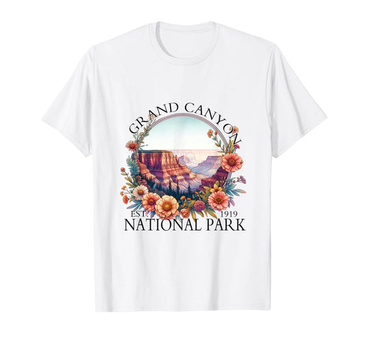 Floral Grand Canyon National Park Hiking Camping Outdoor T-Shirt