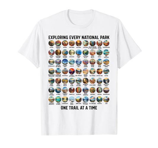 All US National Park Checklist Bucket List Of National Parks T-Shirt