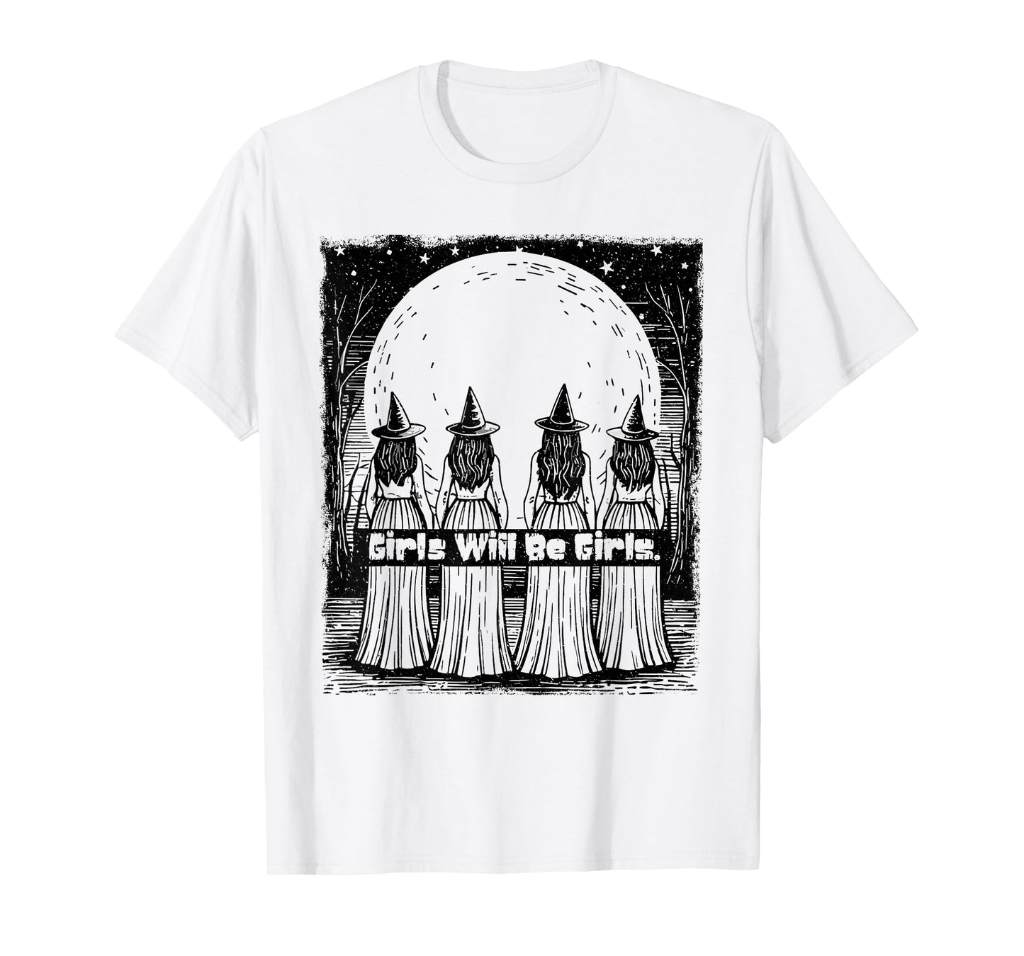 Retro Halloween Girls Witches Spooky Season Witchy Vibes T-Shirt