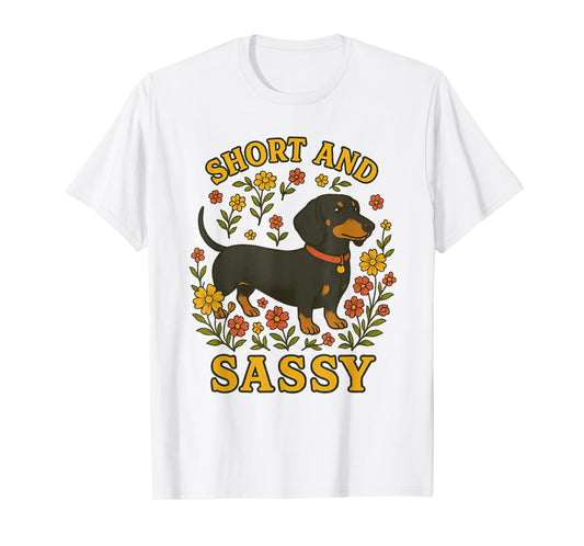 Short and Sassy Dachshund Cottagecore Aesthetic Graphic T-Shirt