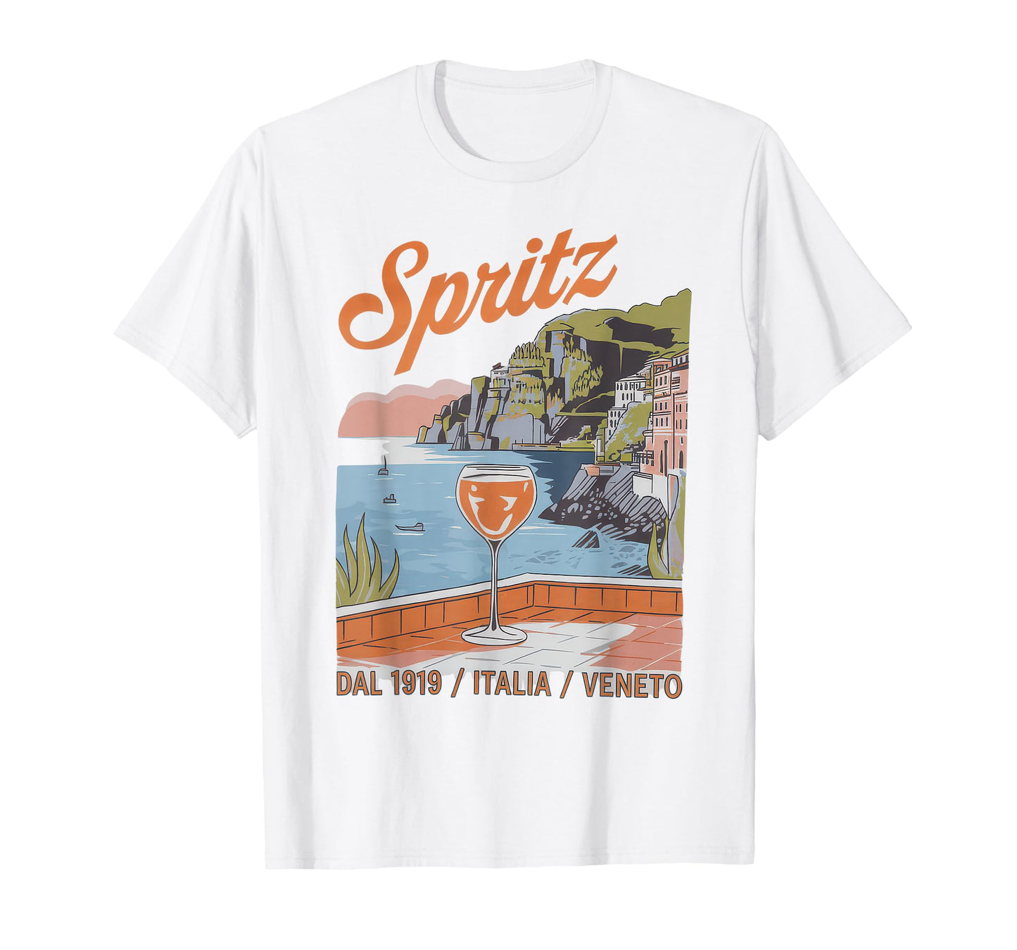 Spritz Veneto Tshirt Italia Vintage Orange Wine Cocktail T-Shirt