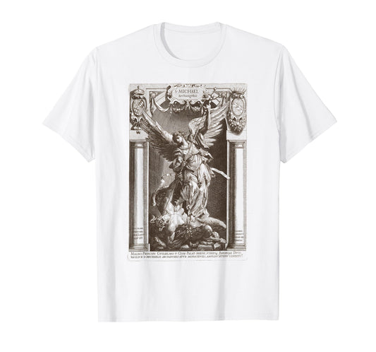 Saint Michael the Archangel Defeating Satan Christian T-Shirt