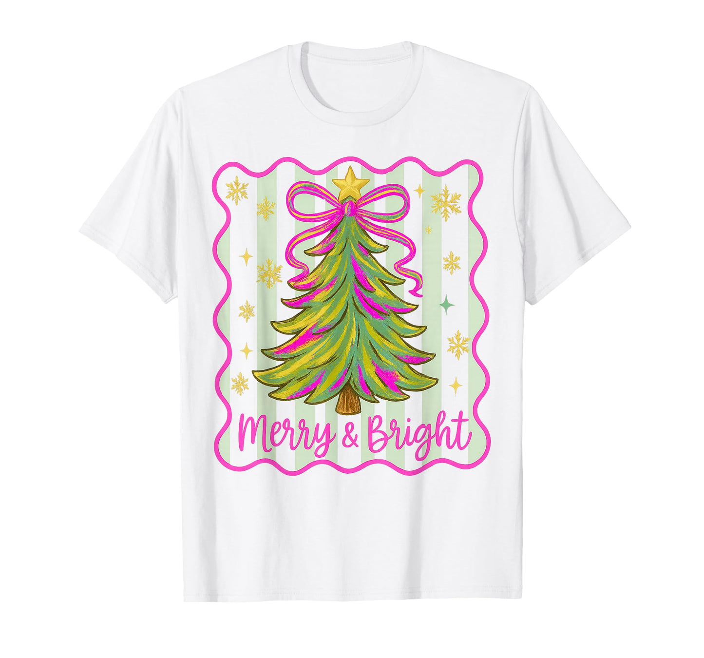 Merry and Bright Christmas Crew 2025 Funny Family Matching T-Shirt