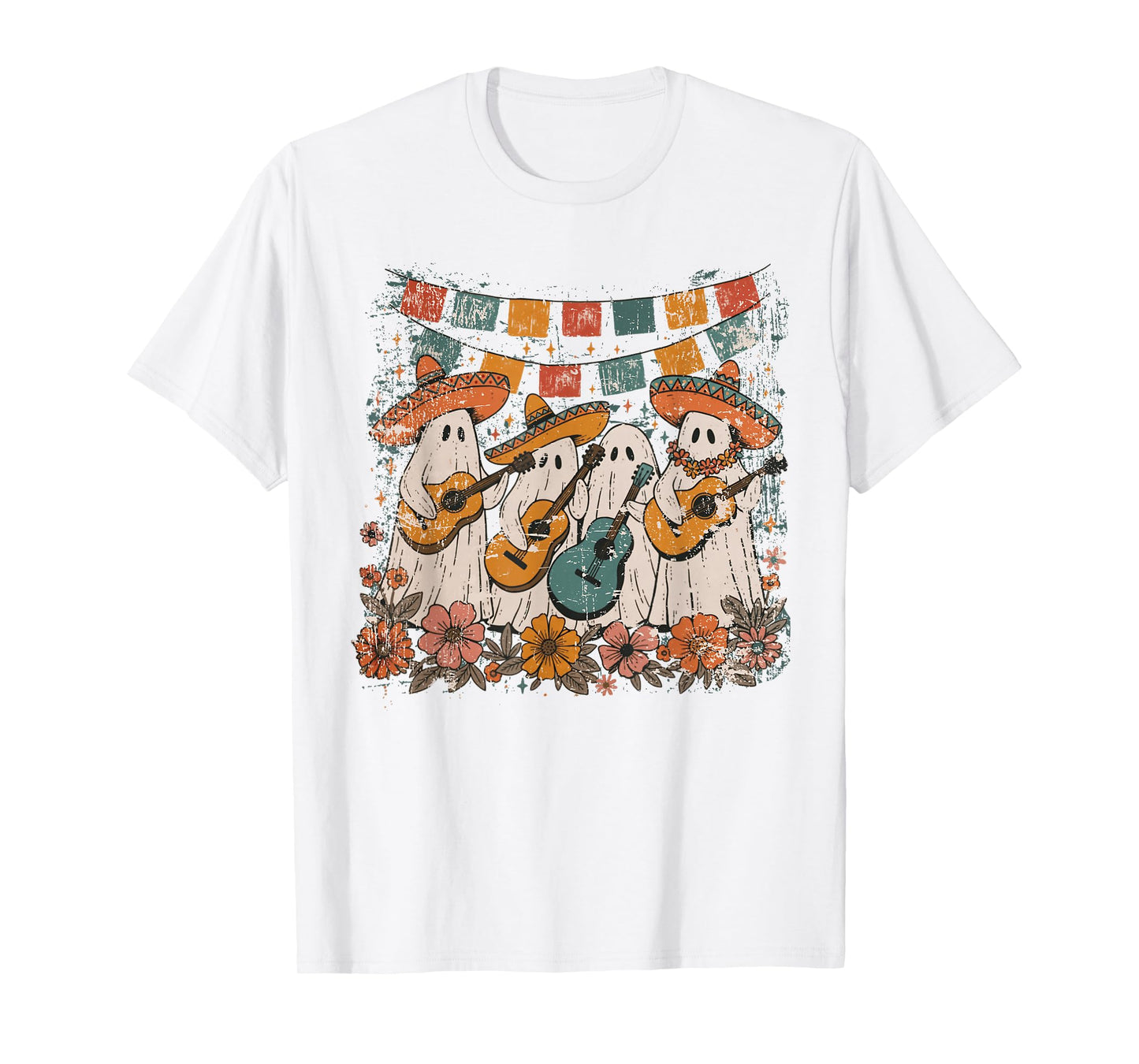 Spooky Boo Ghost Cinco De Mayo Halloween Vibes Mexican T-Shirt