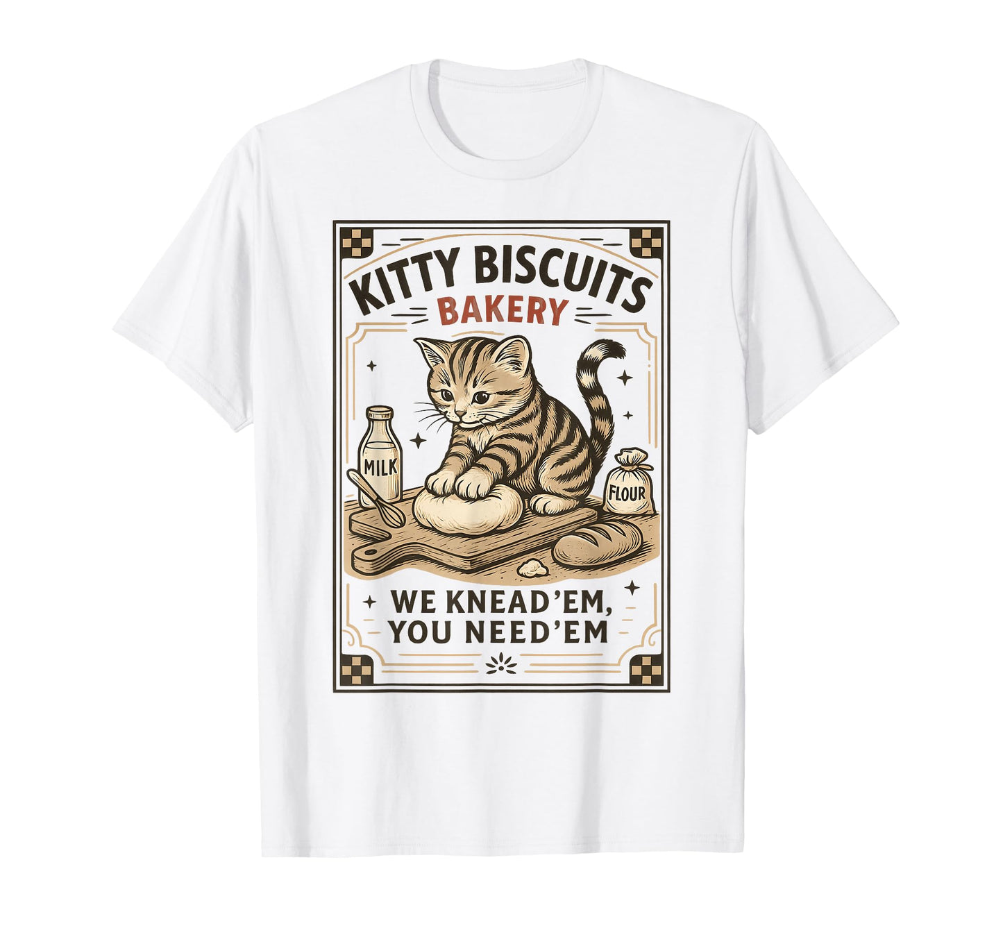 Funny Kitty Biscuits Bakery cat Lover kiten Baker T-Shirt