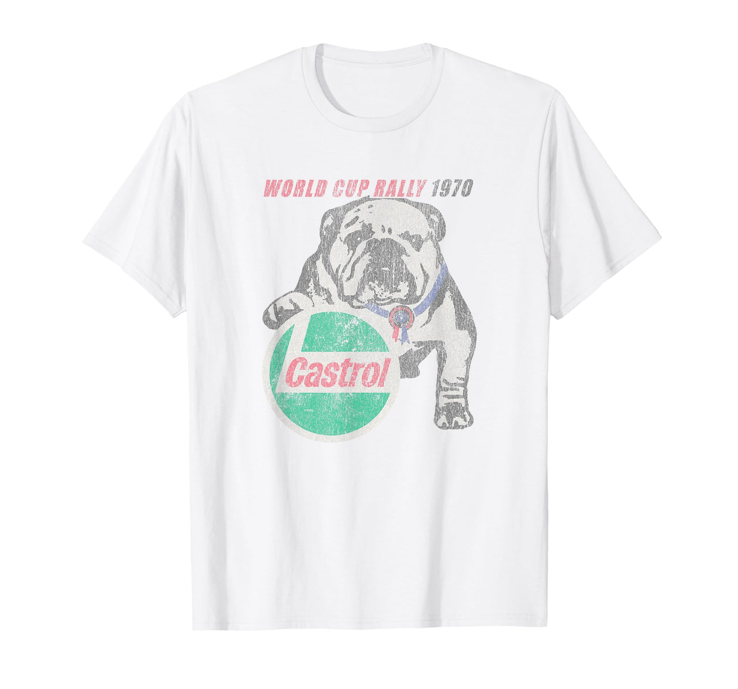 Castrol Vintage Logo T-Shirt - Men's Unisex Adults White Small Classic Fit Short Sleeve Crew Neck T-Shirt