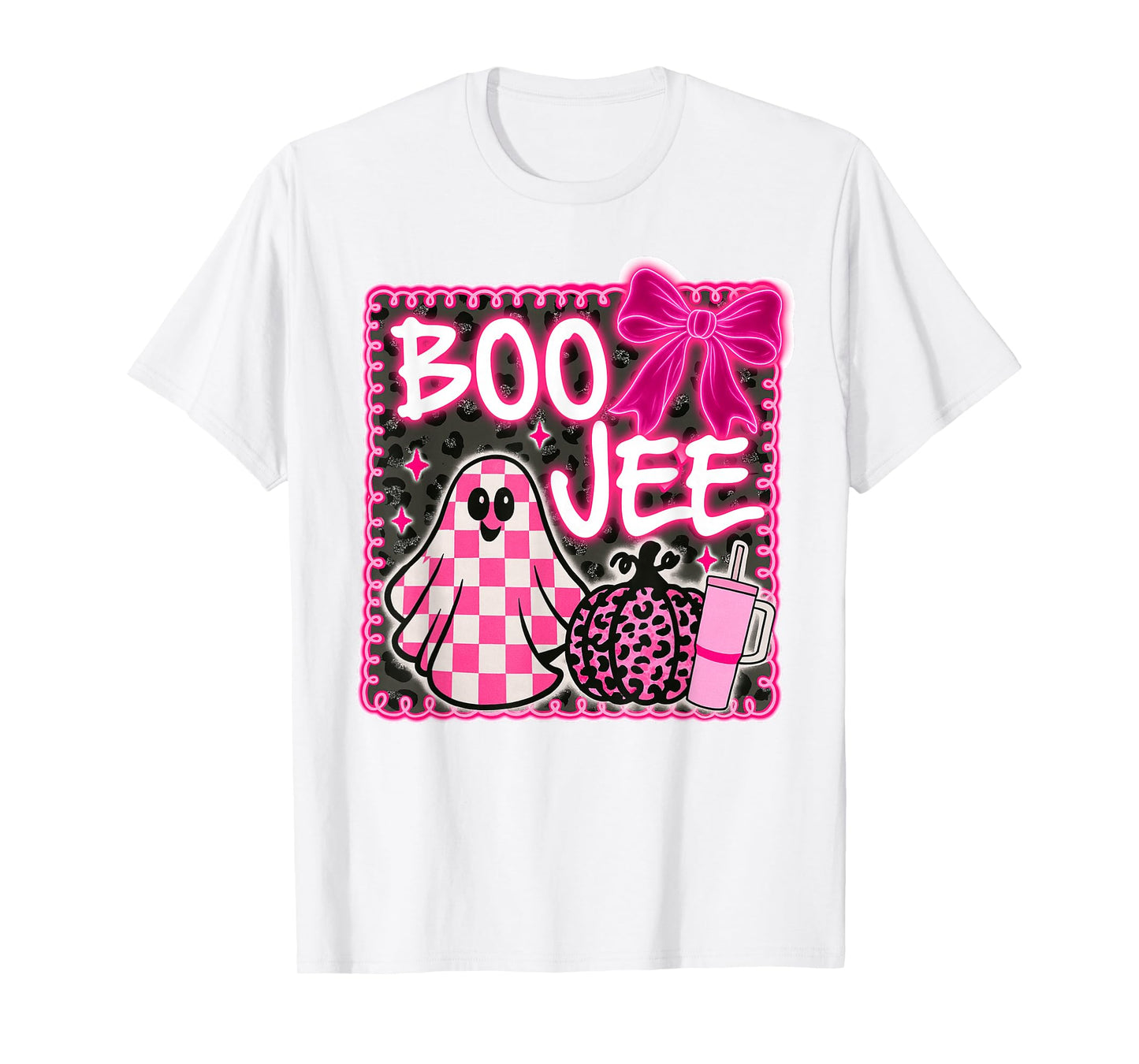Boojee Halloween Boo Ghost Coquette Pumpkin Spooky Vibes T-Shirt