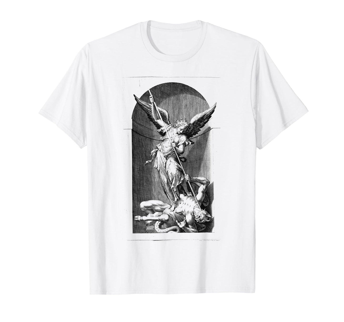 Saint Michael the Archangel Defeating Satan Christian T-Shirt