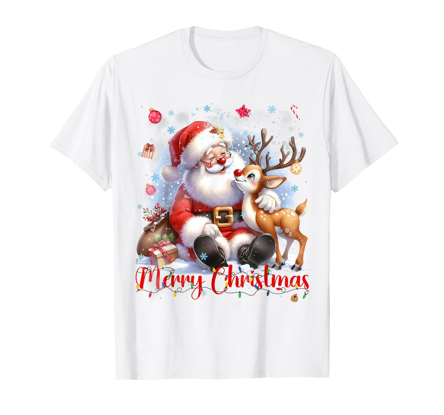 Merry Christmas Santa Rudolph Christmas Xmas Men Women T-Shirt