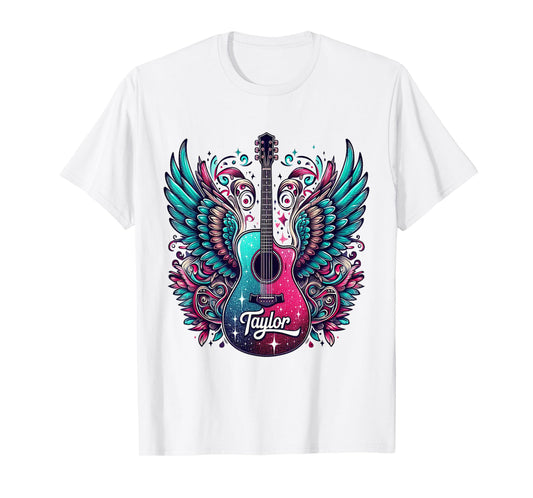 Girl Retro Taylor First Name Personalized Groovy 80's T-Shirt