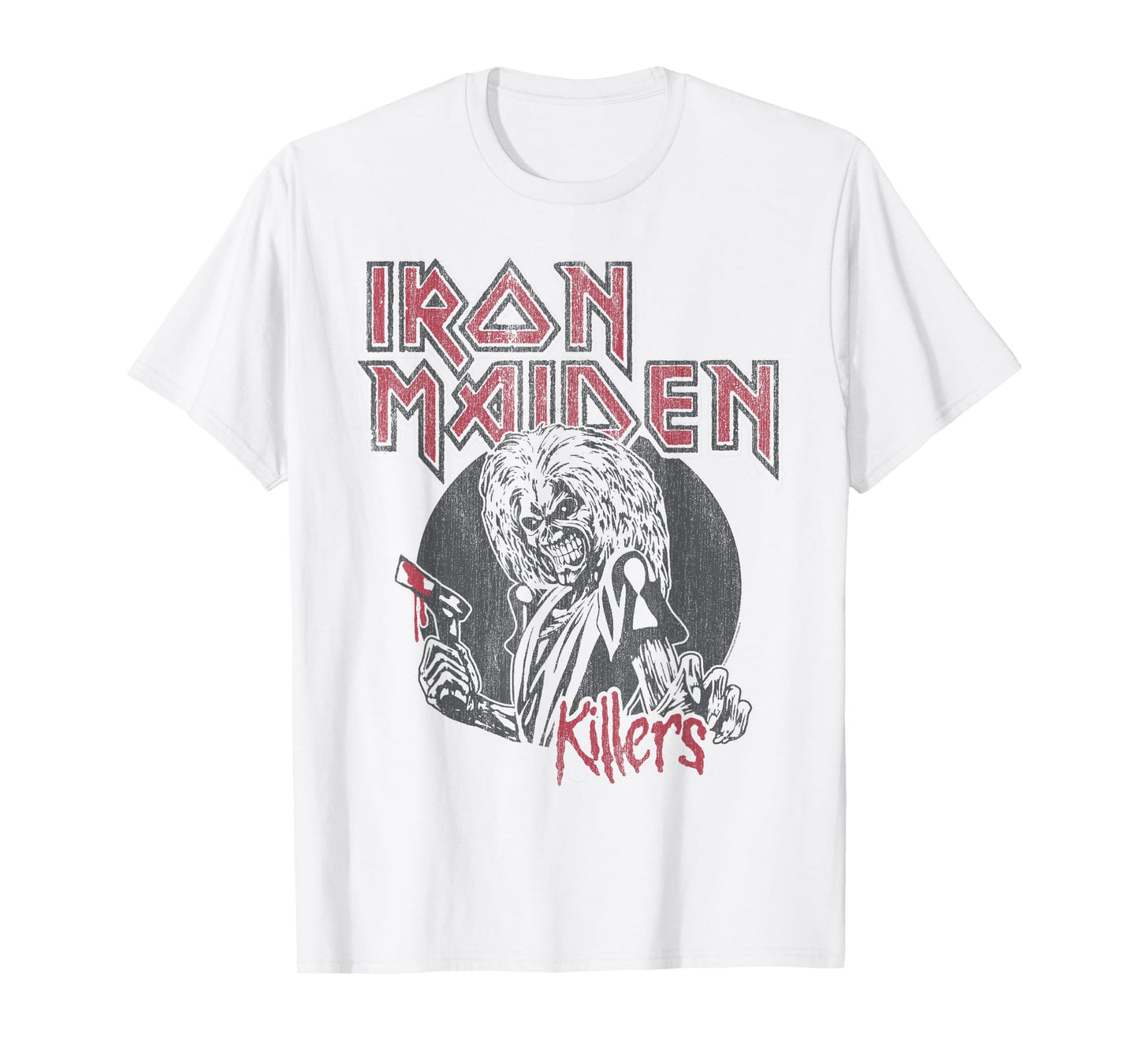 Iron Maiden - Vintage Beast Circle White T-Shirt