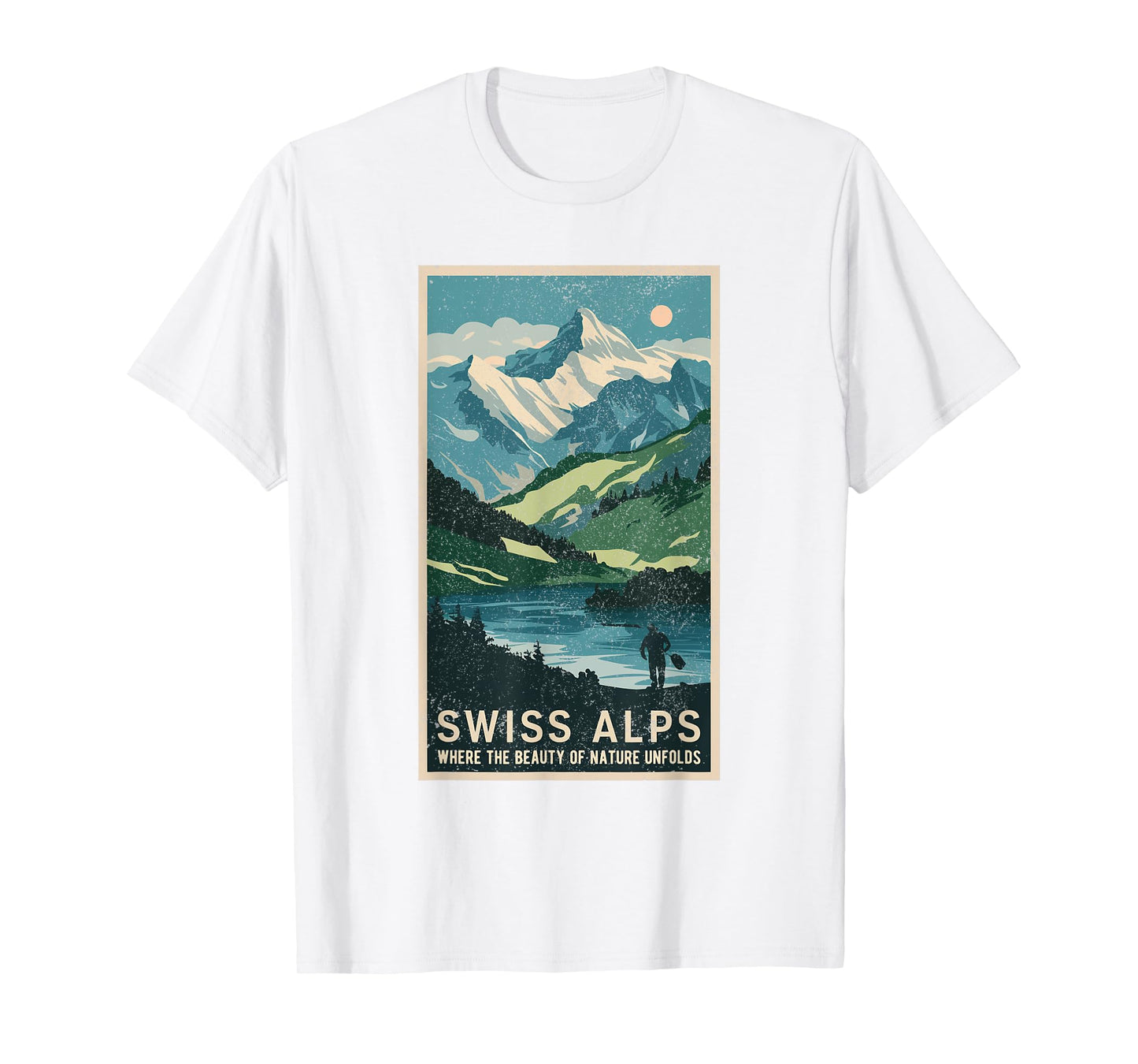 Vintage Travel Posters Swiss Alps Scenic Mountain Landscape T-Shirt