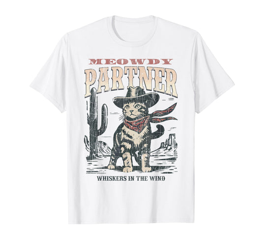 Meowdy Partner Cowboy Cat Vintage T-Shirt
