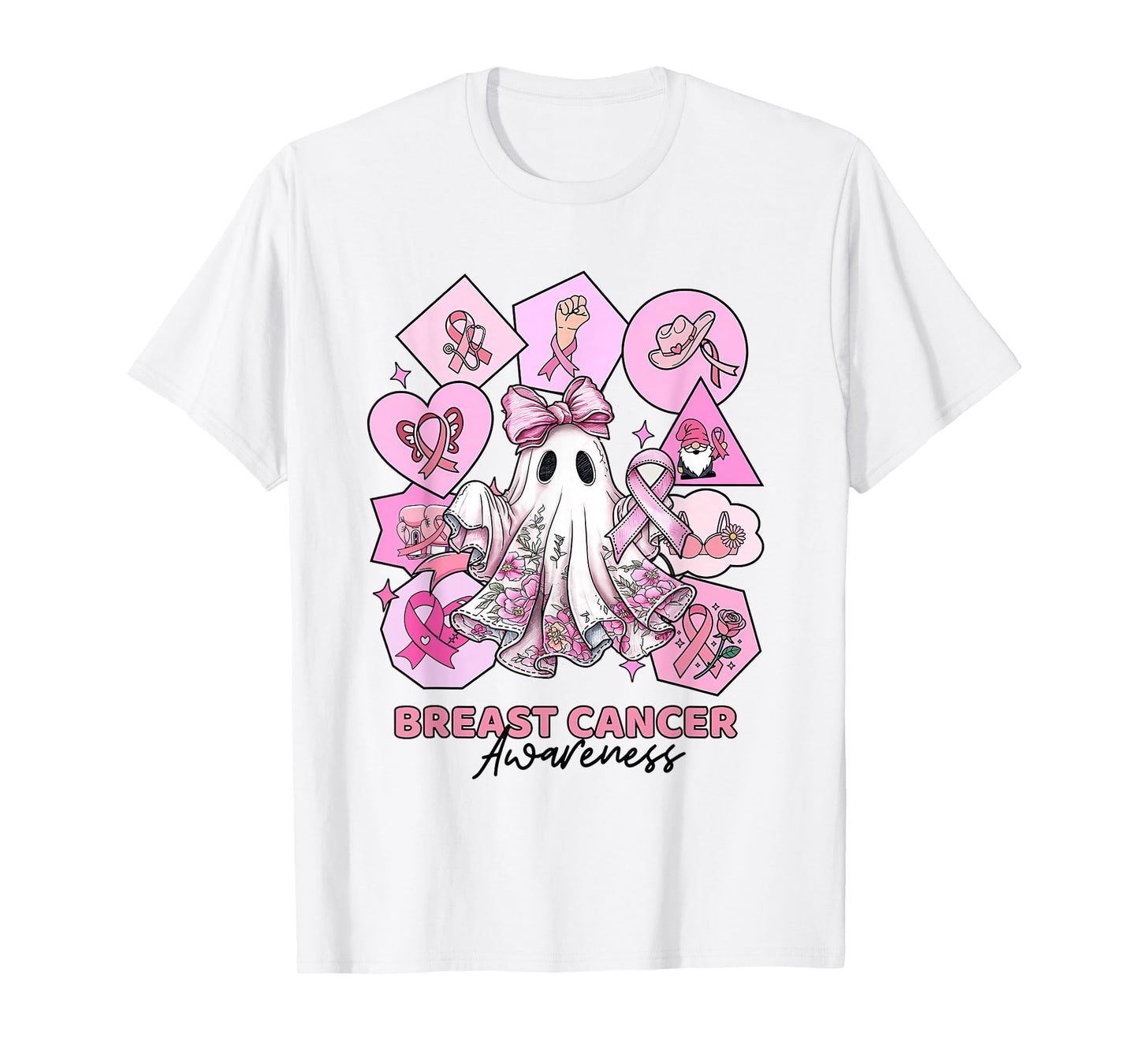in October We Wear Pink Breast Cancer Awareness Pink Ribbon T-Shirt