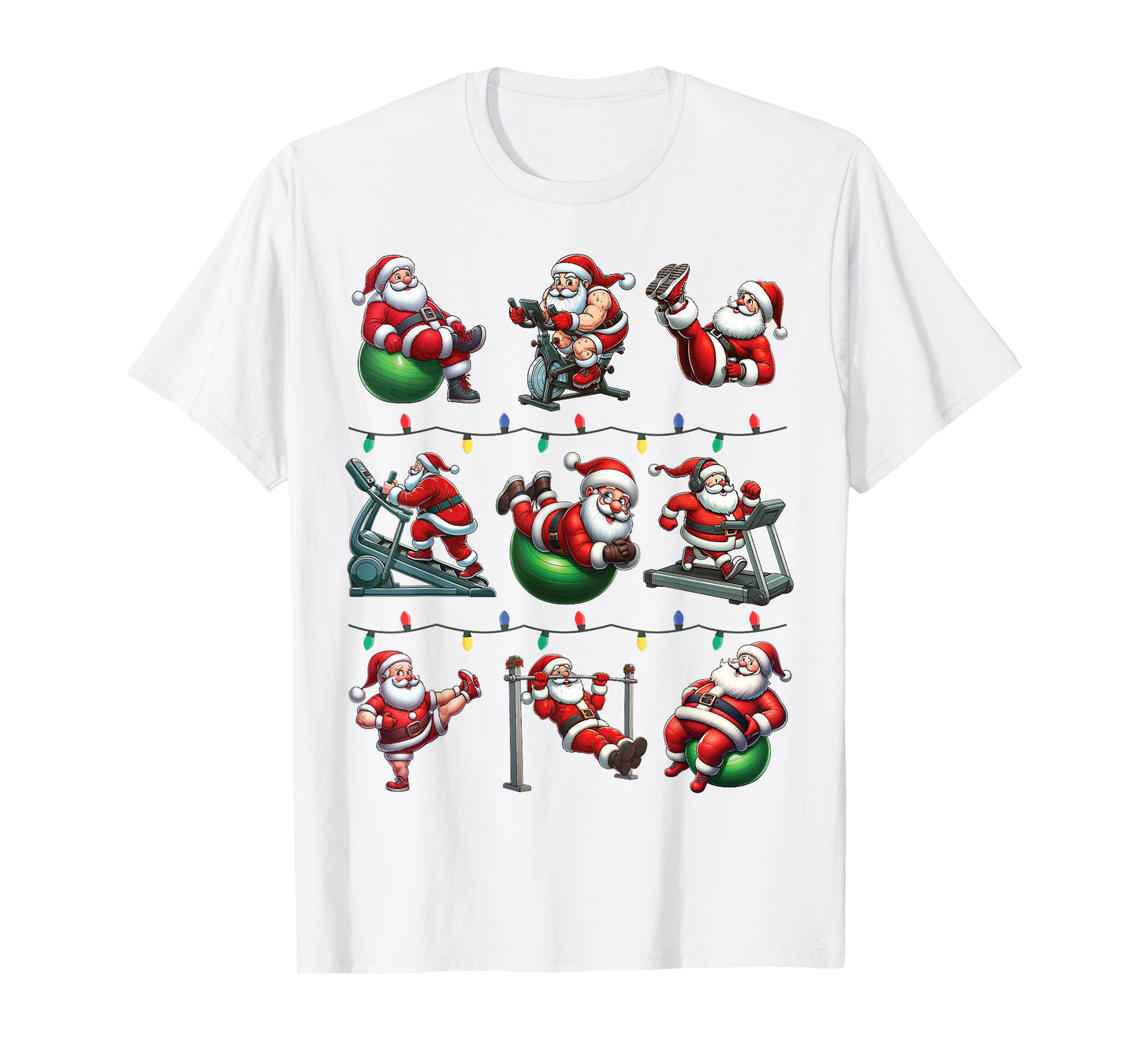Santa Fitness Collection Gym Workout Weightlifting Christmas T-Shirt