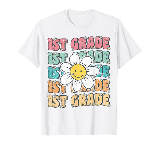 Groovy 1st Grade Back To School First Day of First Grade T-Shirt