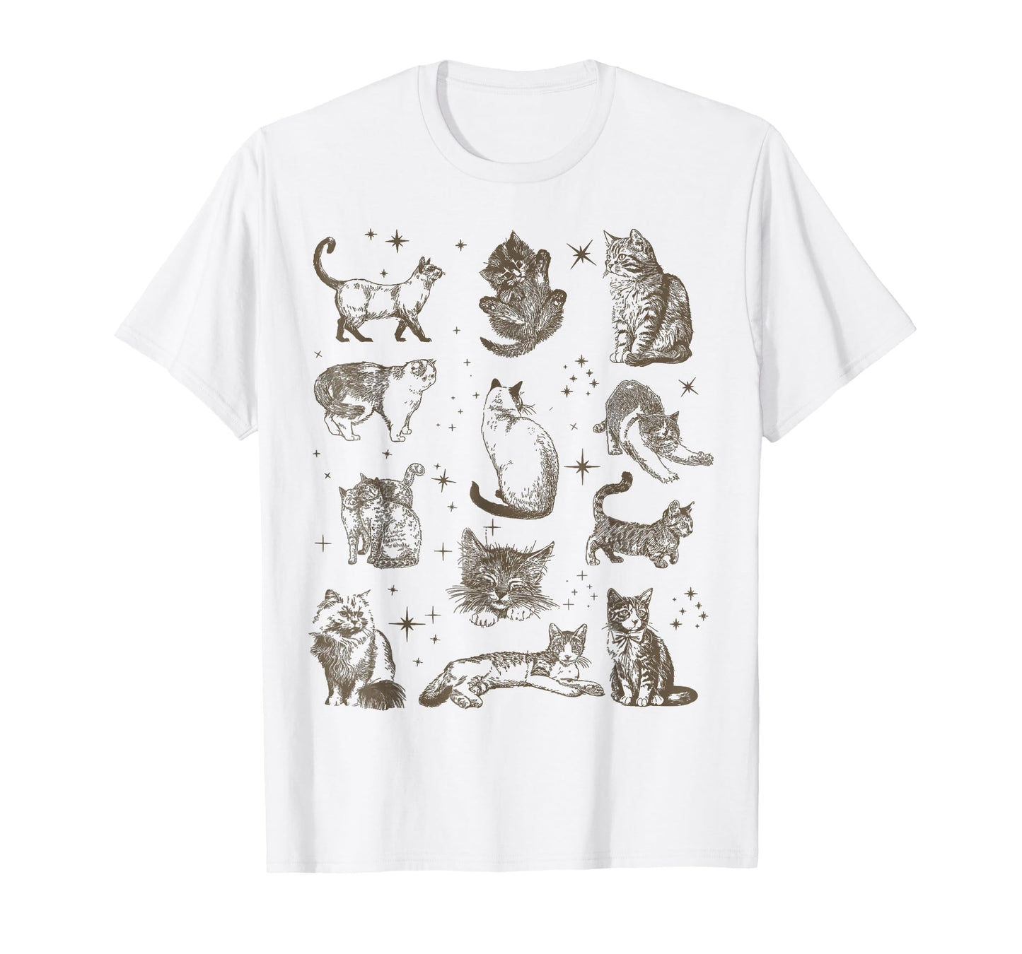 Vintage 90s Tattoo Retro Cats In Space T-Shirt