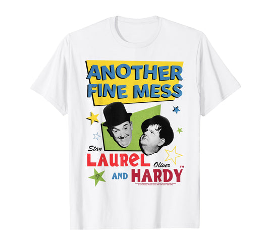 Laurel & Hardy Another Fine Mess Retro Stars Poster Art T-Shirt