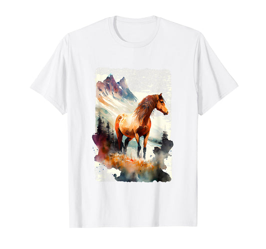 Majestic Horse In Mountain Landscape T-Shirt