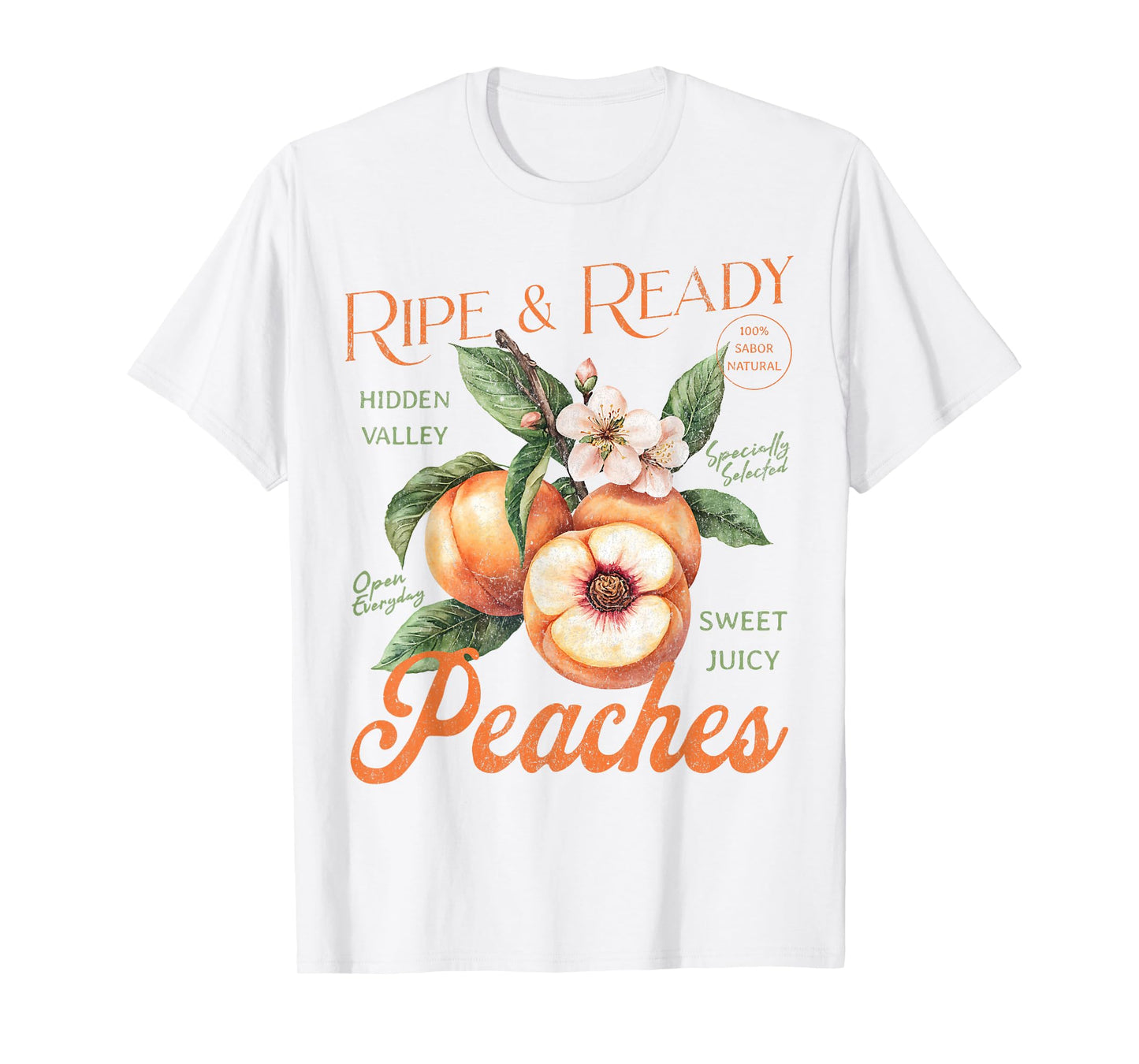 Fresh Peaches Natural Organic Locally Farm Summer Peachy T-Shirt