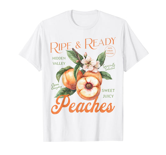 Fresh Peaches Natural Organic Locally Farm Summer Peachy T-Shirt