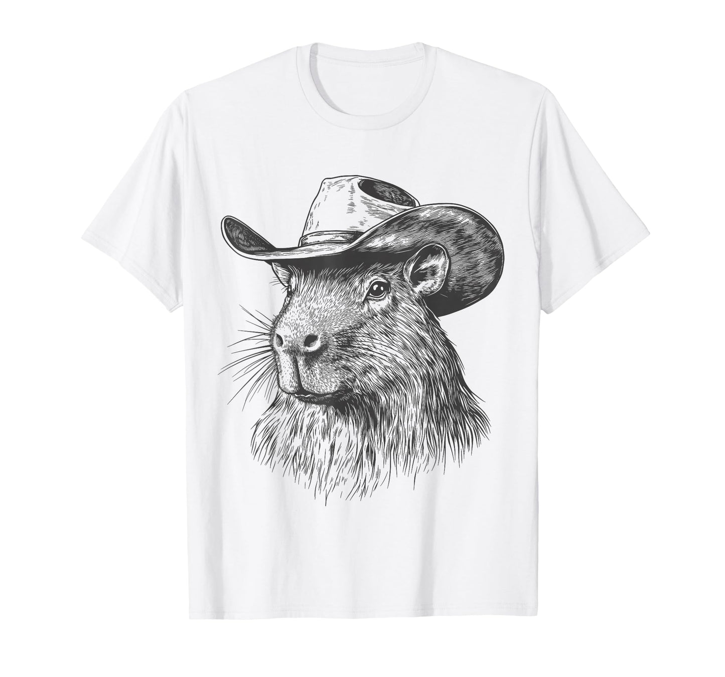 Capybara Cowboy Hat Funny Western Capybara Lover Vintage T-Shirt