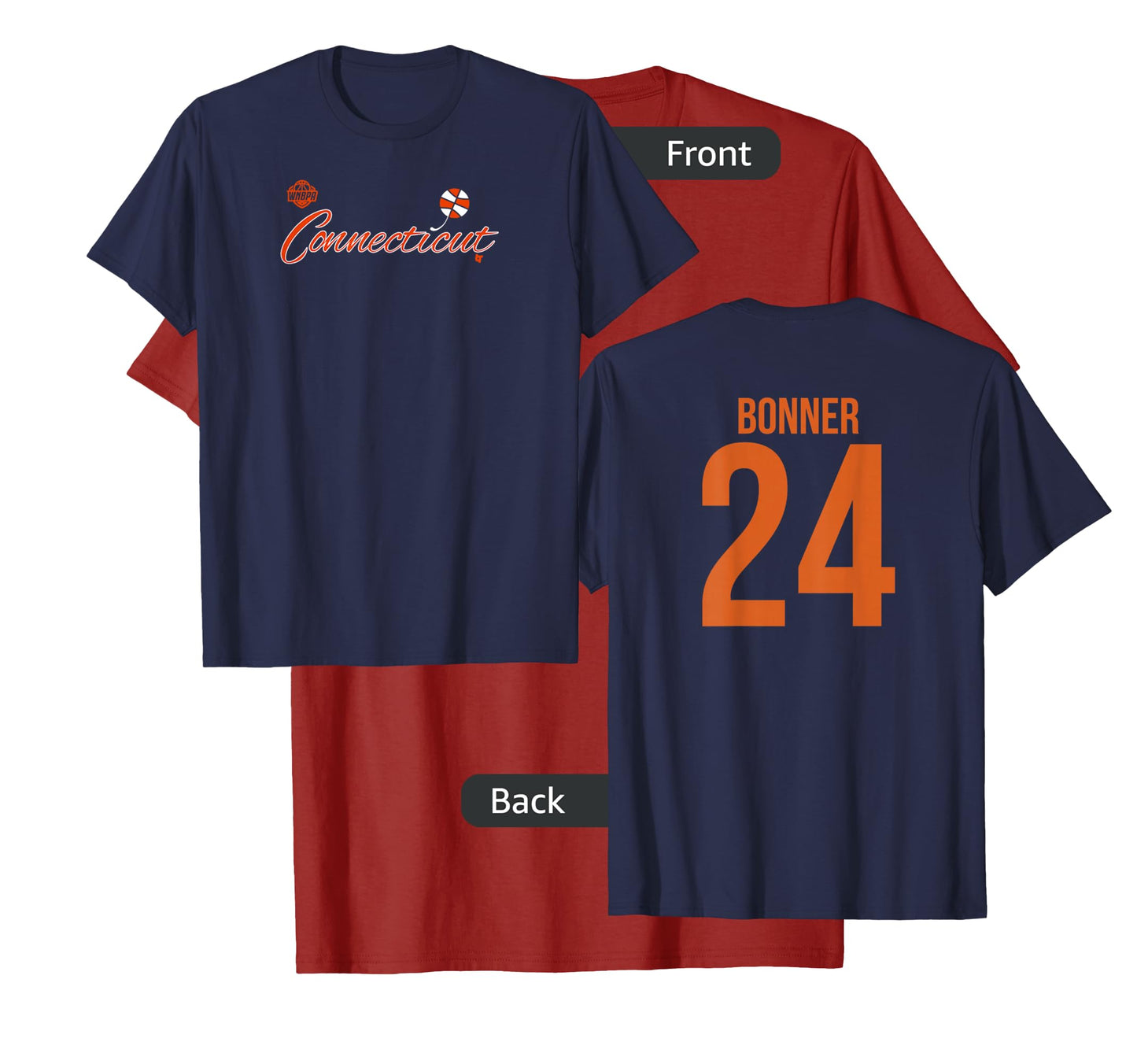 DeWanna Bonner 24 - Number on Back - Connecticut Basketball T-Shirt