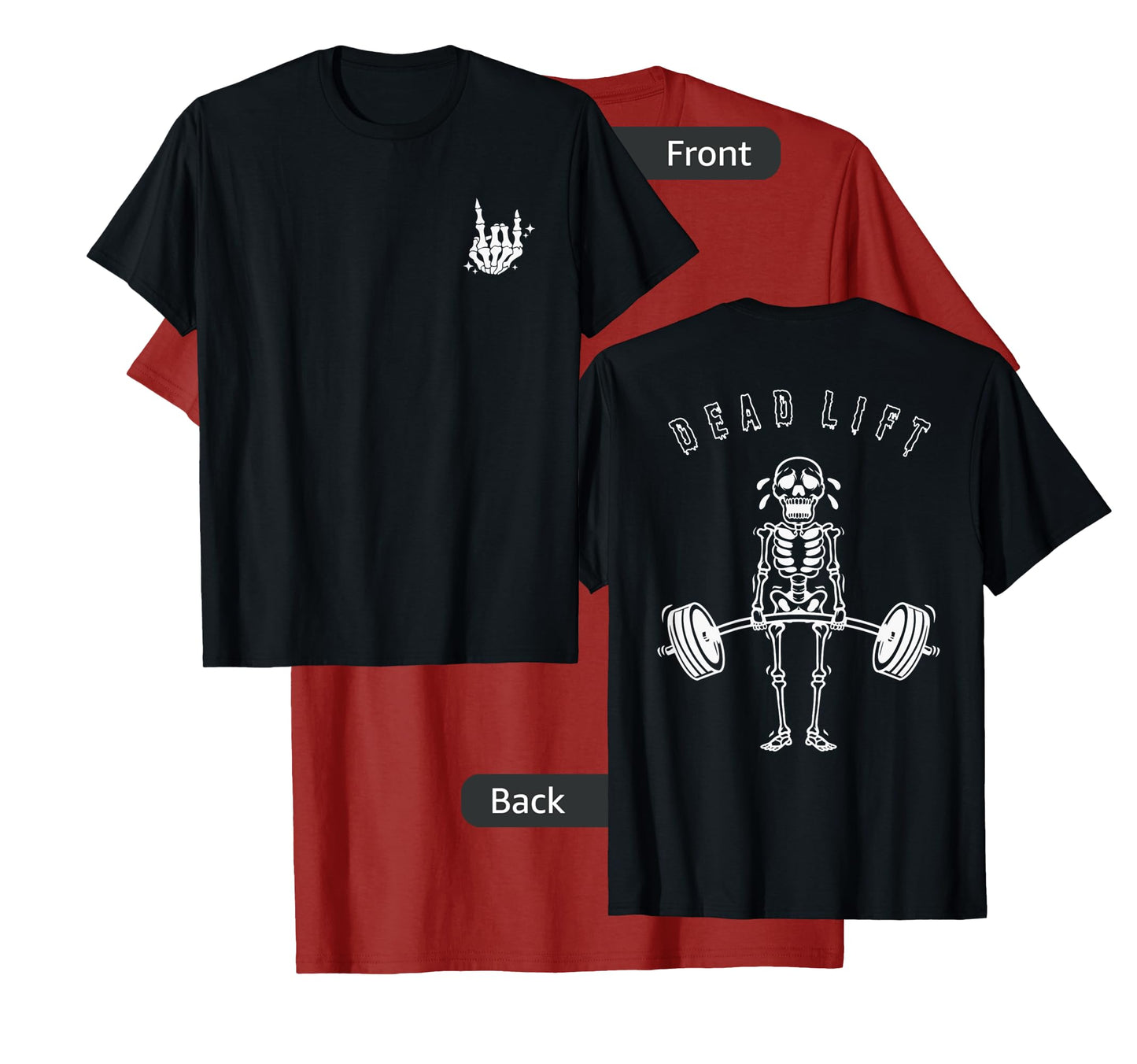 TheGodsEnvyUs Men's Halloween Skeleton Graphic Gym T-Shirt, Black, Small