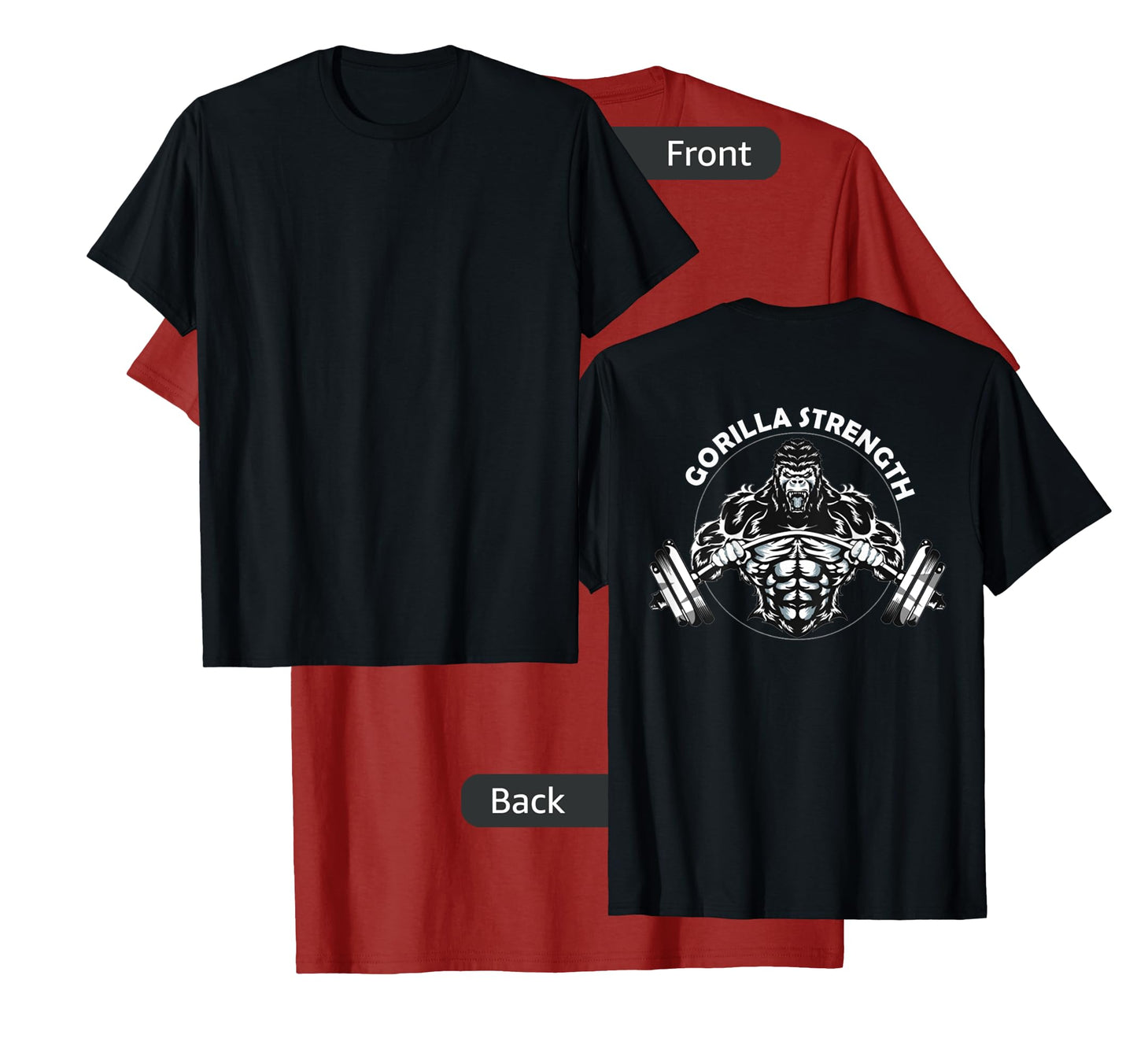 Gym Beast Gorilla Strength Apparel T-Shirt - Men's Classic Gym T-Shirt - Black - Small - Short Sleeve - Crew Neck - Classic Fit - Imported