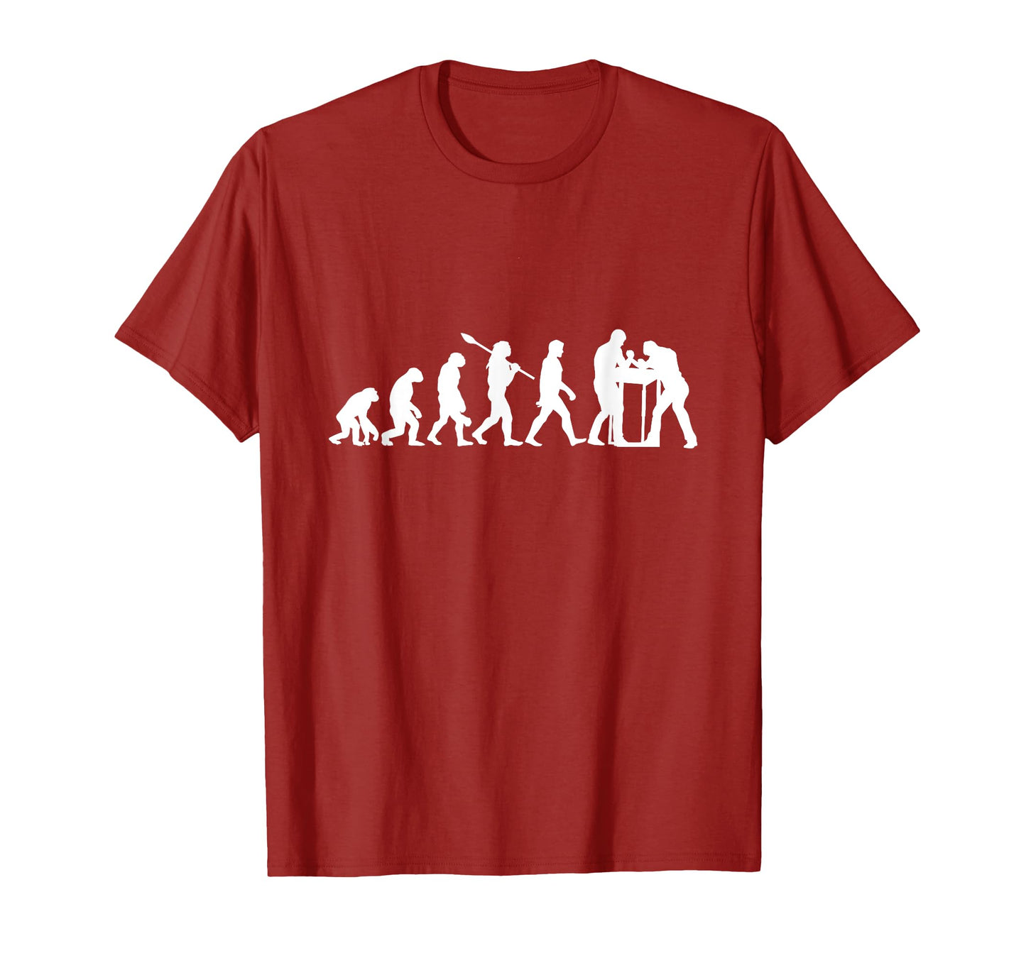Funny Arm Wrestling Gift Idea For Men And Women Arm Wrestling Evolution T-Shirt - Black, Unisex-Adults, Short Sleeve, T-Shirt, Small, Modern, Black