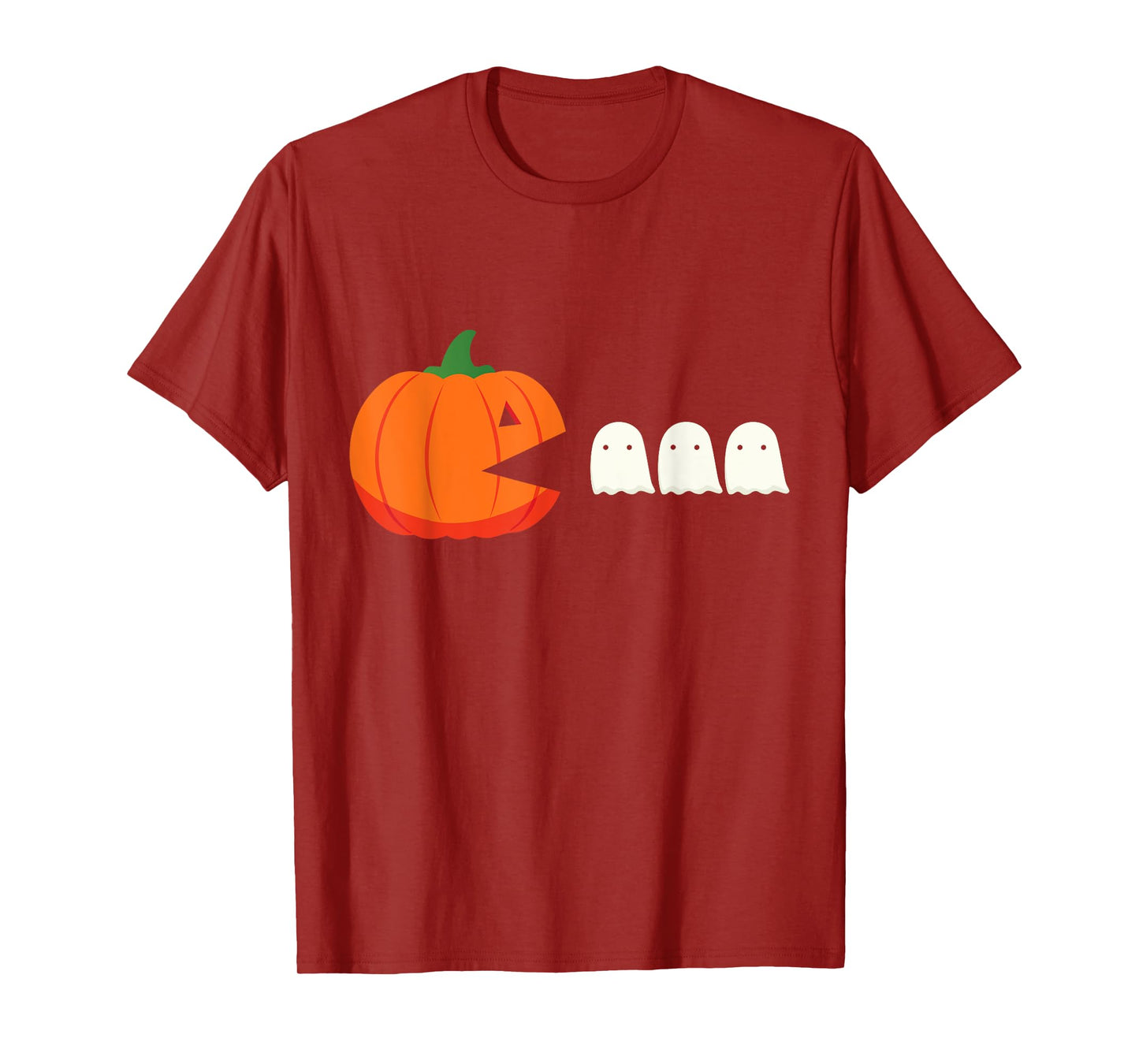 Happy Halloween Pumpkin eating Ghosts Retro Gaming Gamer T-Shirt