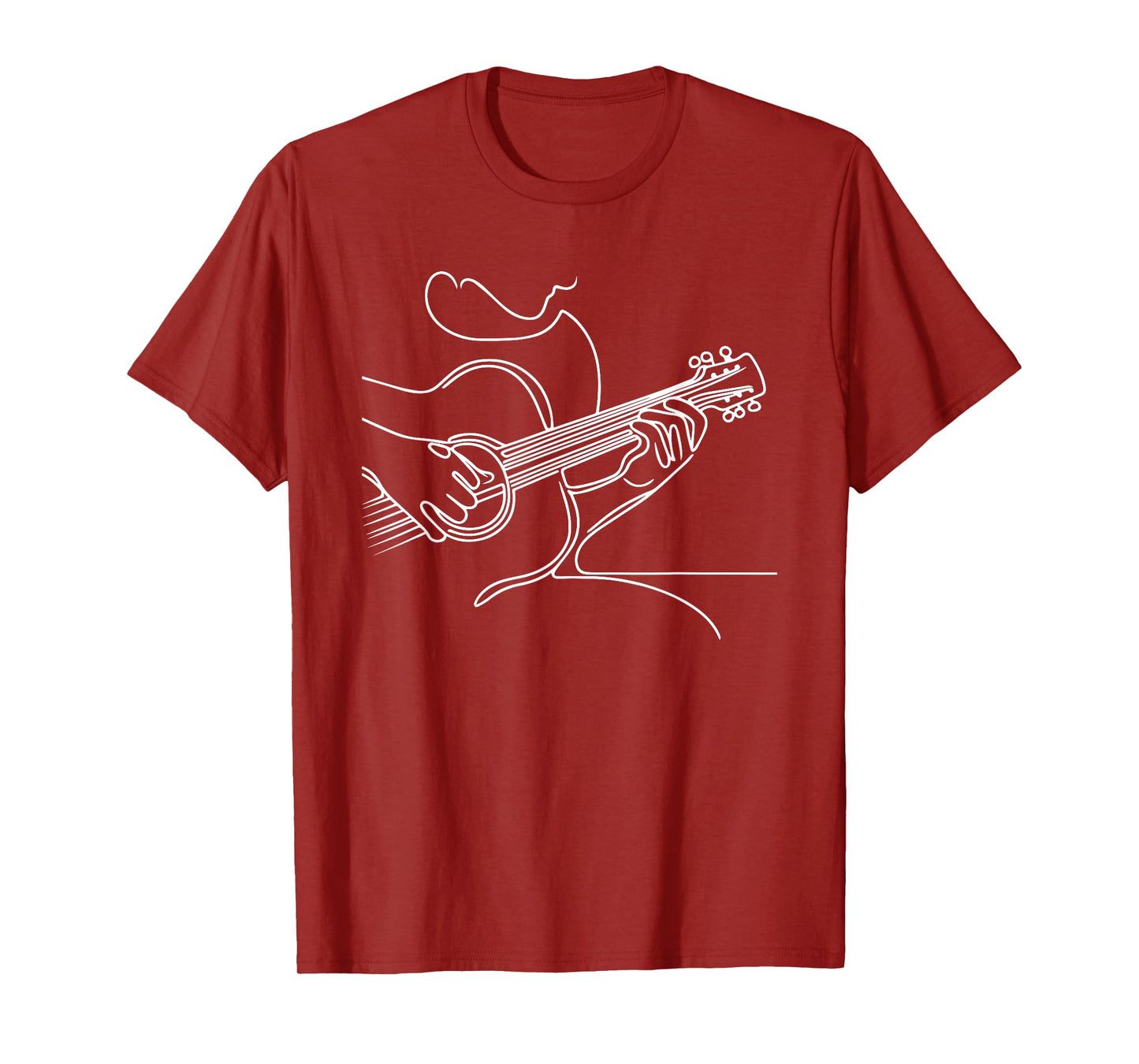 Acoustic Guitar Line Art - Minimalist Graphic Guitarist T-Shirt