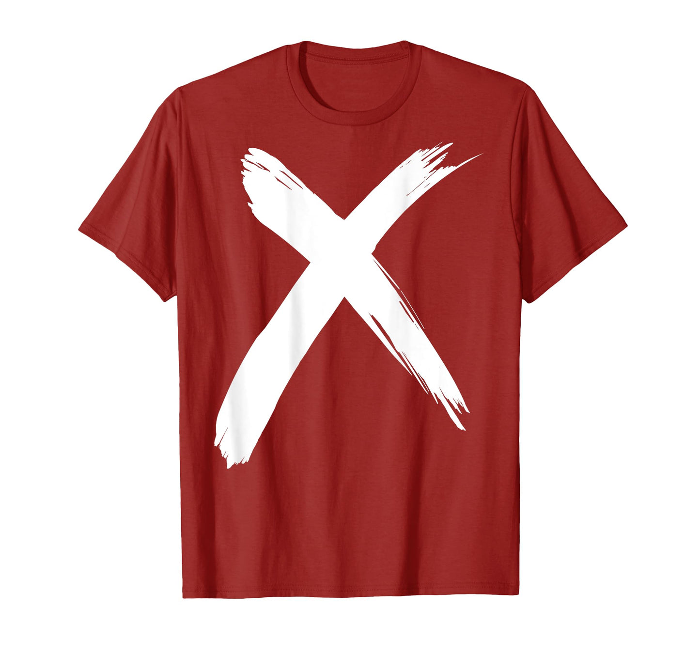 X Symbol Brush Strokes T-Shirt Back Print