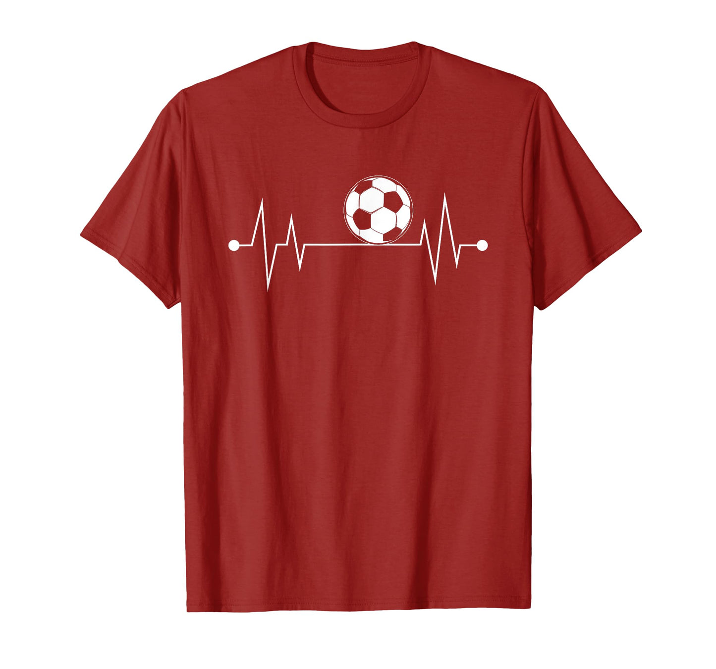 Heartbeat Soccer Ball Funny EKG Football Gift Men Women Kids T-Shirt