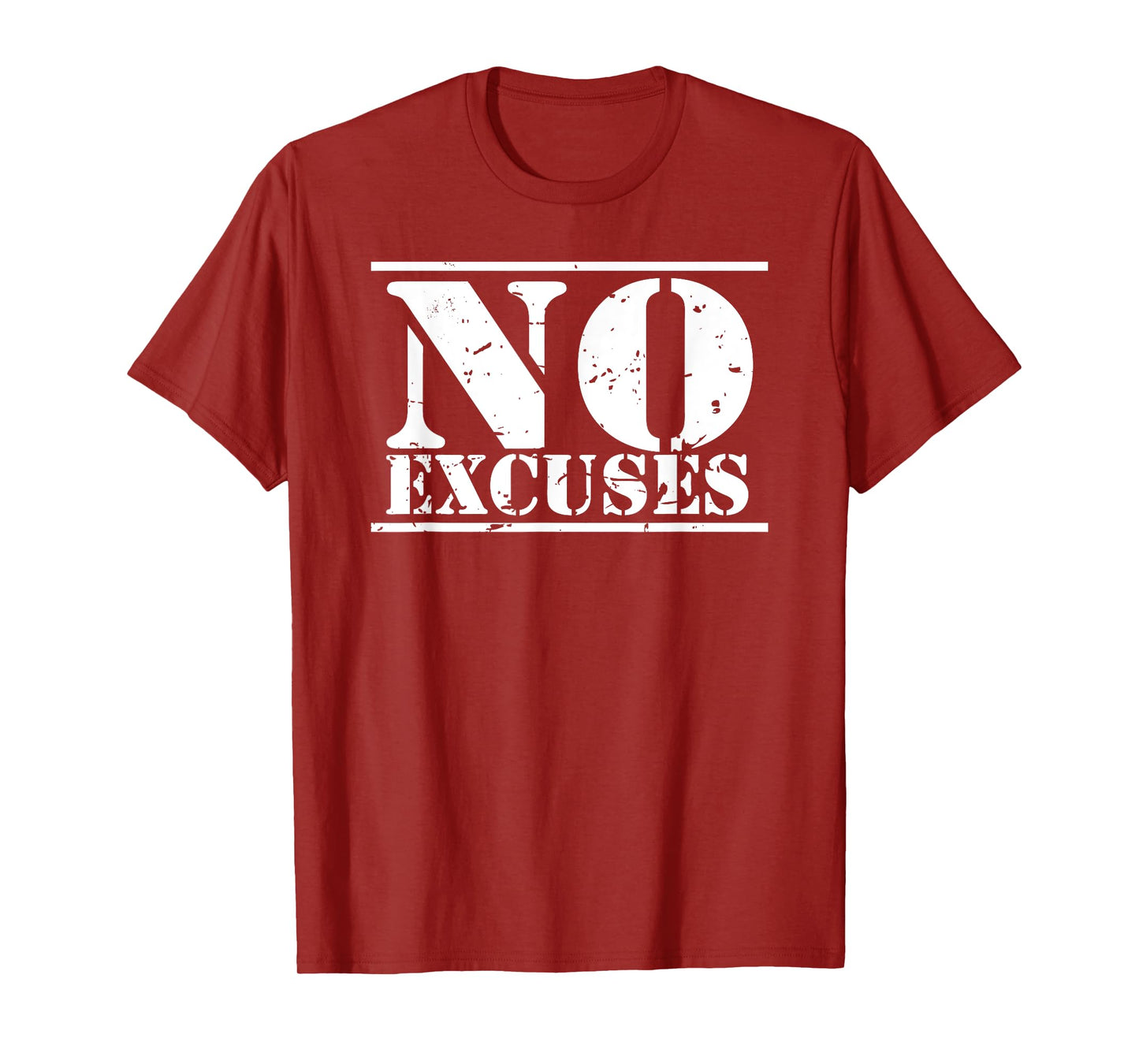 No Excuses gym & fitness sports motto distressed logo T-Shirt