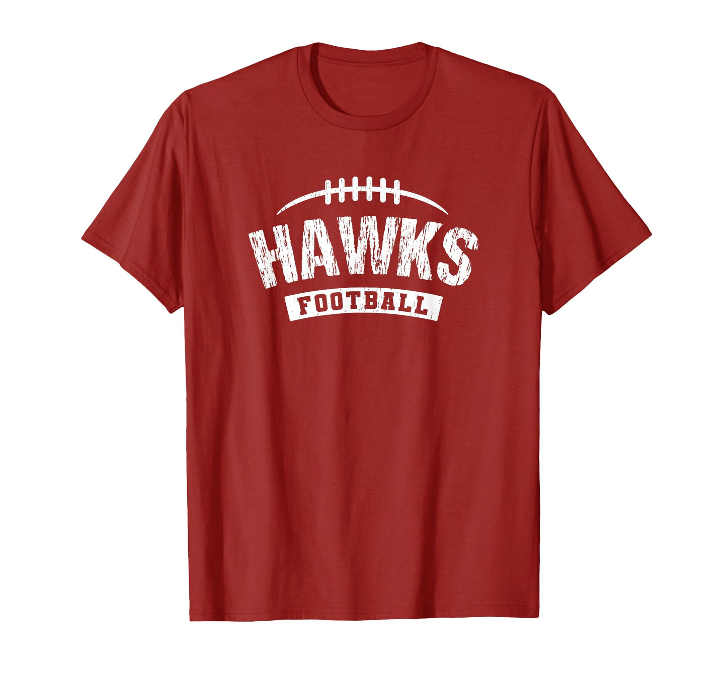 Hawks Red Oak Football Distressed HS T-Shirt