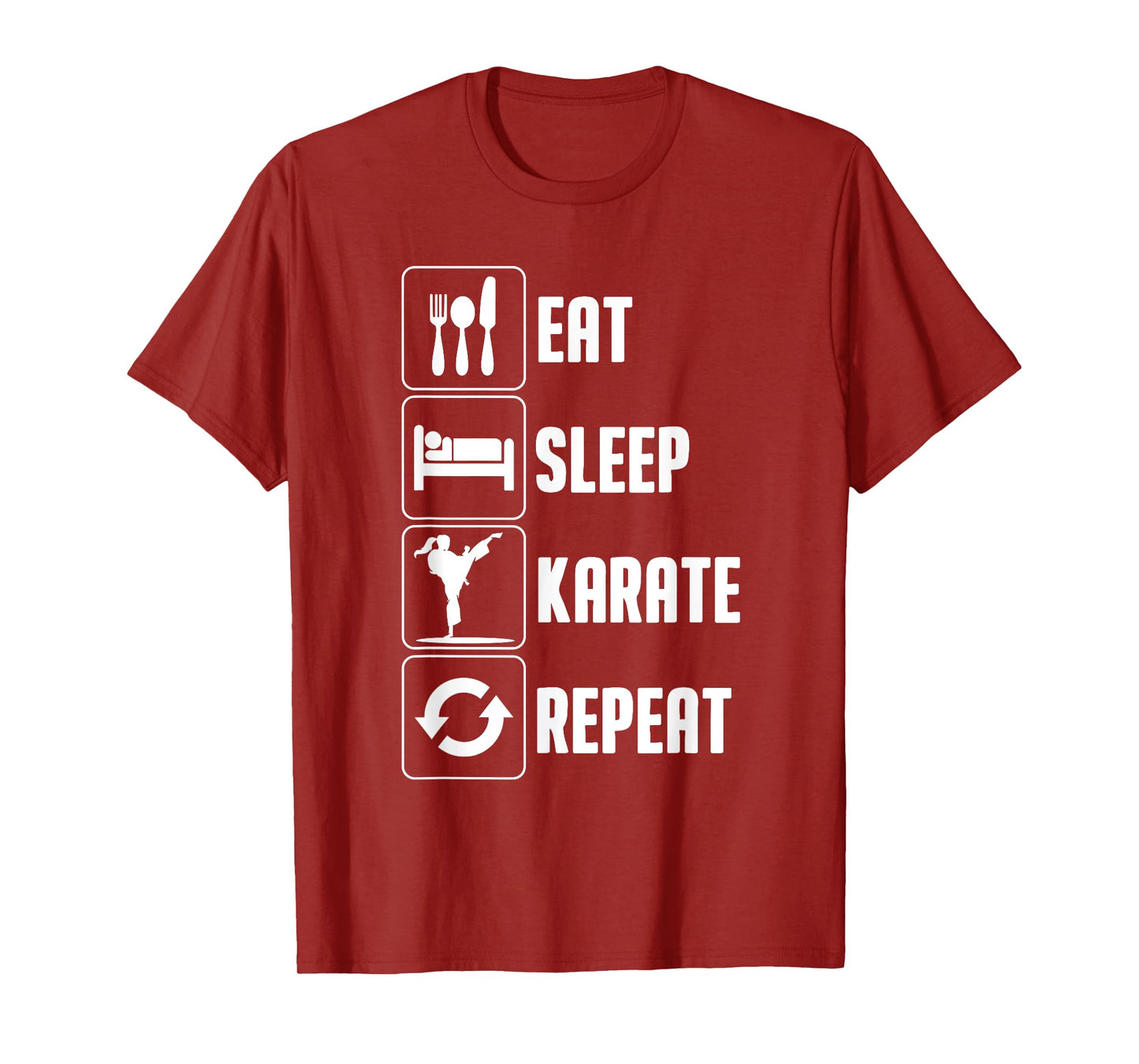 Funny Karate Design For Men Women Eat Sleep Karate Repeat T-Shirt