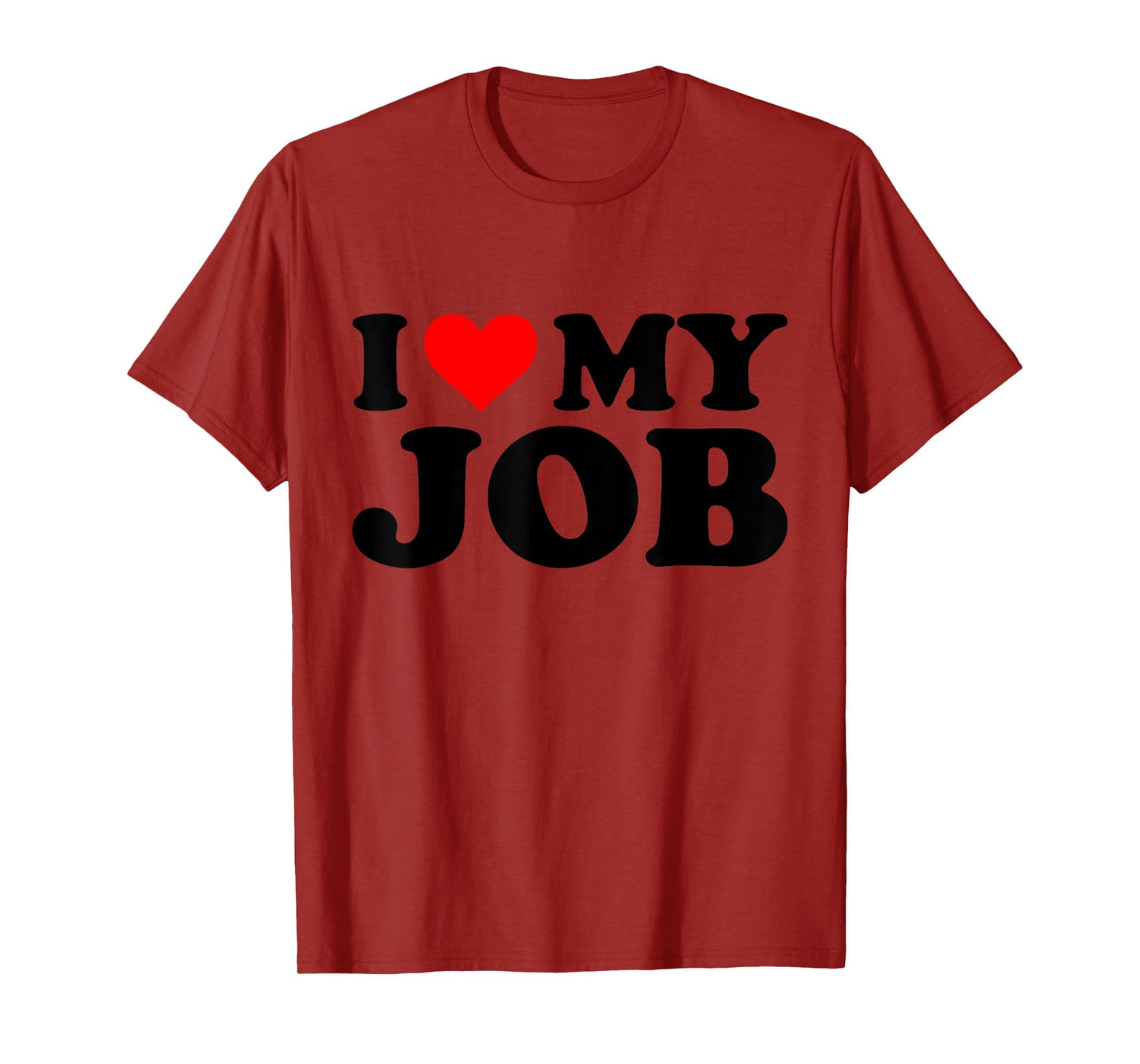 I Heart My Job Funny Red Heart Tops & Gifts Unisex-Adults T-Shirt Grey Small