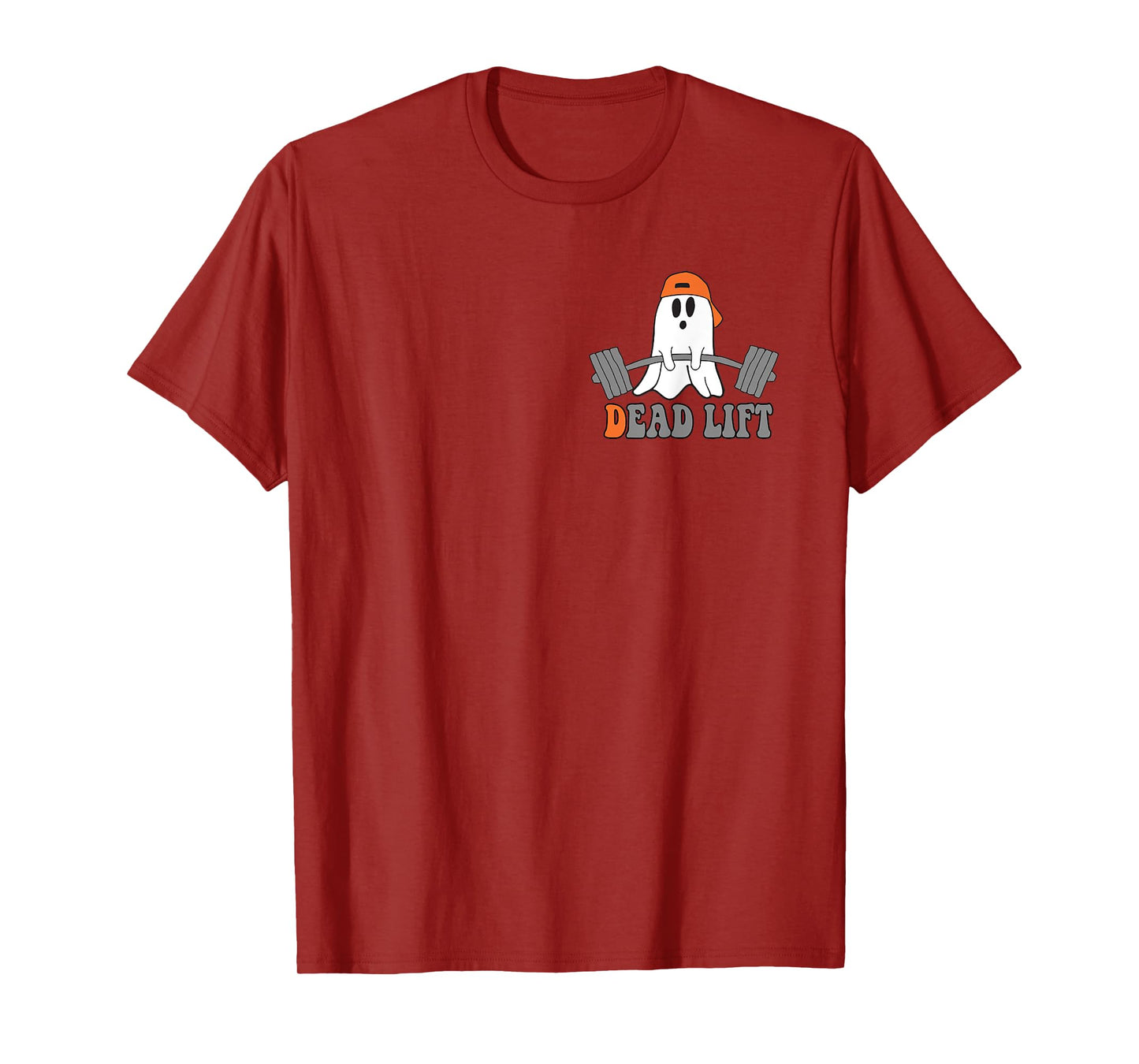 Ghost Dead Lift Halloween, Funny Ghost Gym Graphic Pocket T-Shirt