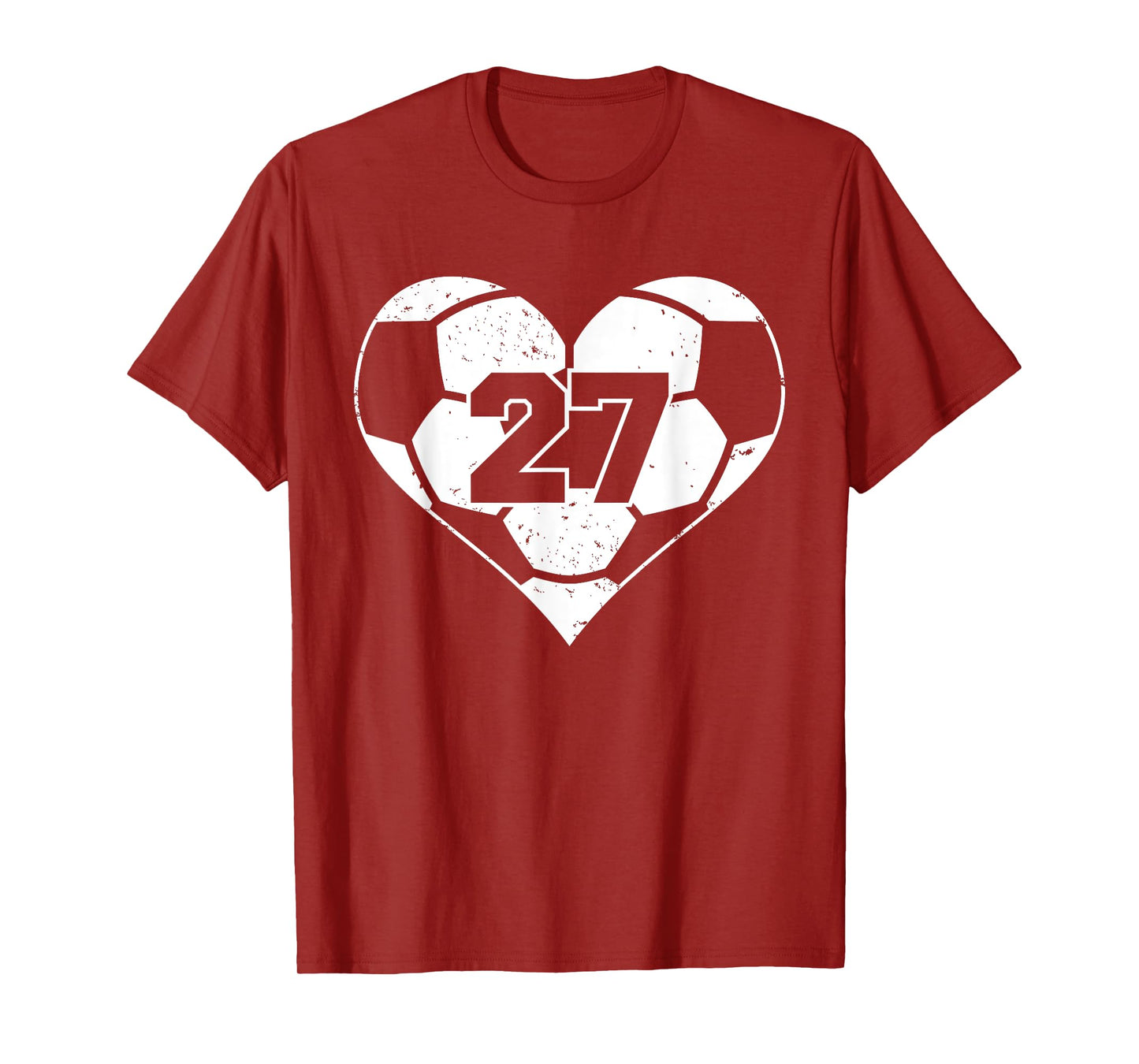 Soccer Number 27 Jersey Funny Soccer Heart Game Day T-Shirt