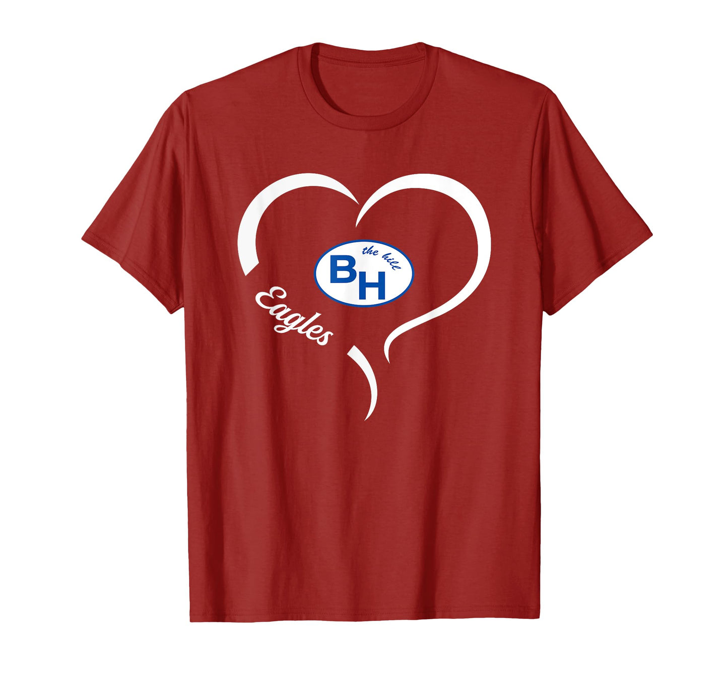 Barbers Hill Eagles Logo Half Heart Slogan HS T-Shirt