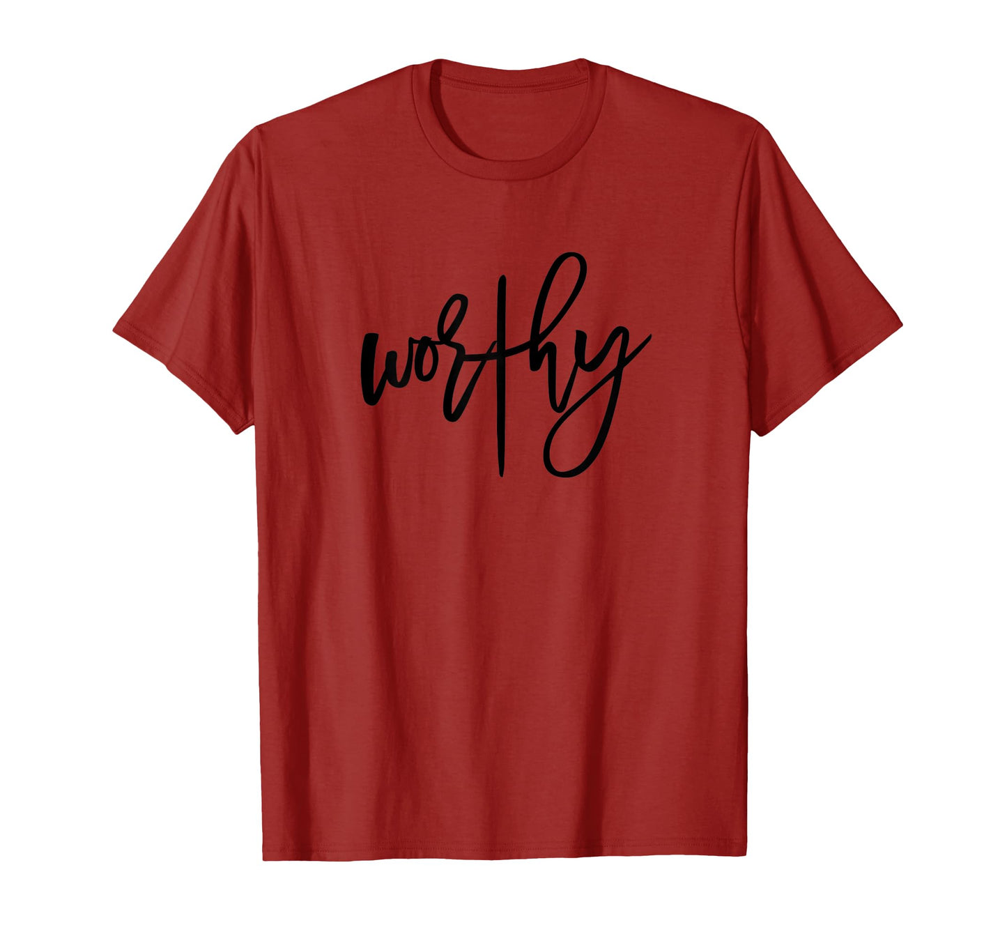 Womens Worthy Easter Saying with Cross Design for Christian Women T-Shirt